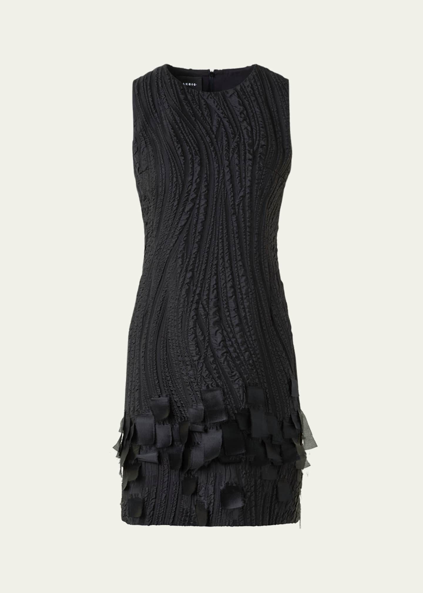 Akris Waves And Ribbons Jacquard Sleeveless Mini Dress Image 1 of 5