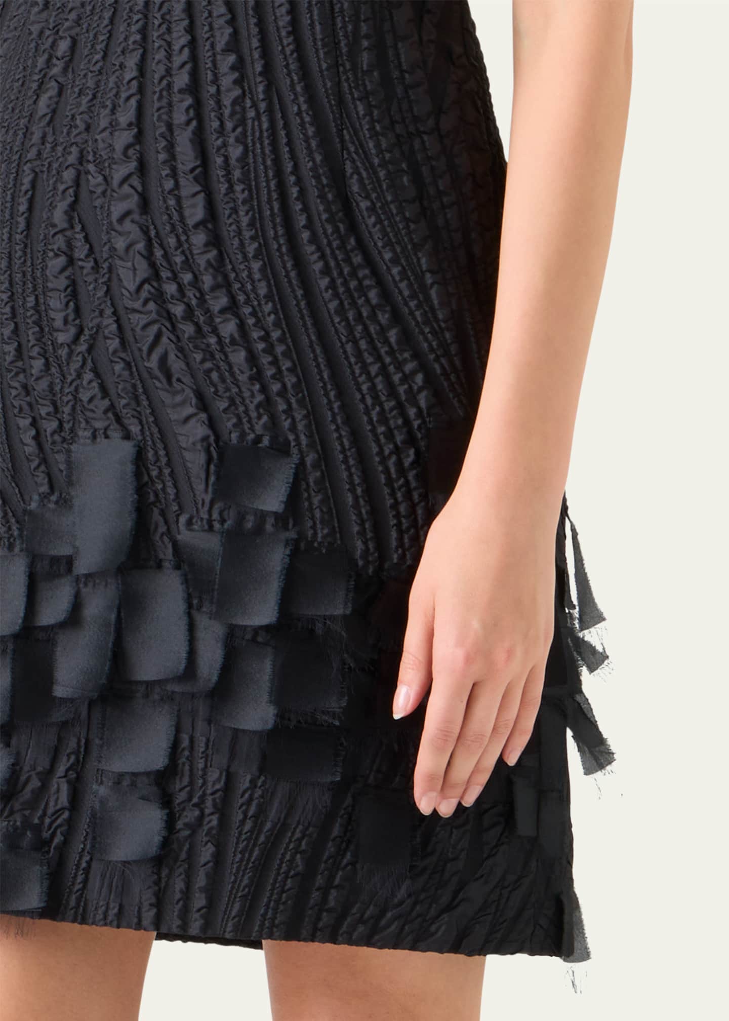 Akris Waves And Ribbons Jacquard Sleeveless Mini Dress Image 5 of 5