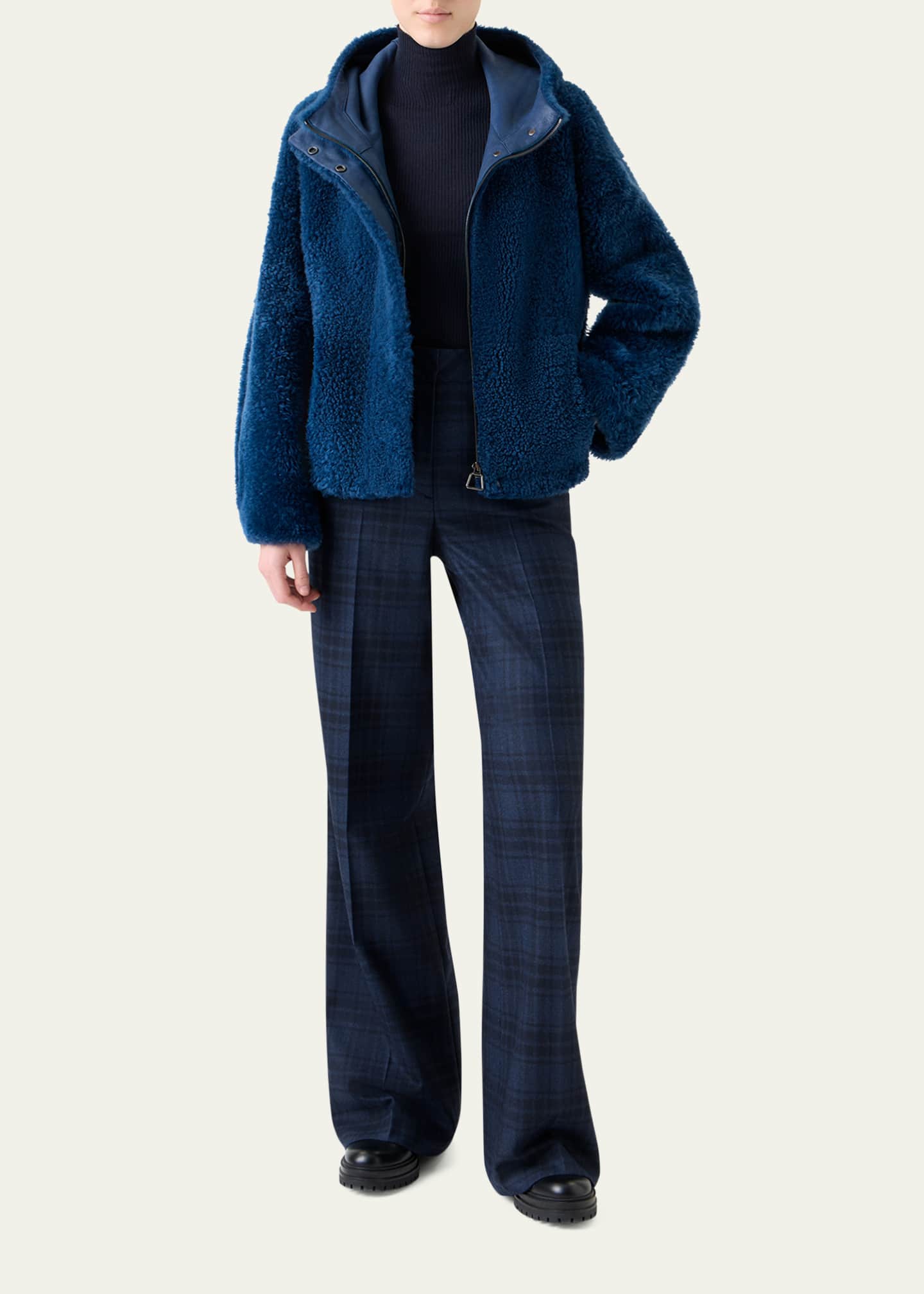 Gracie Lamb Shearling Hooded Jacket
