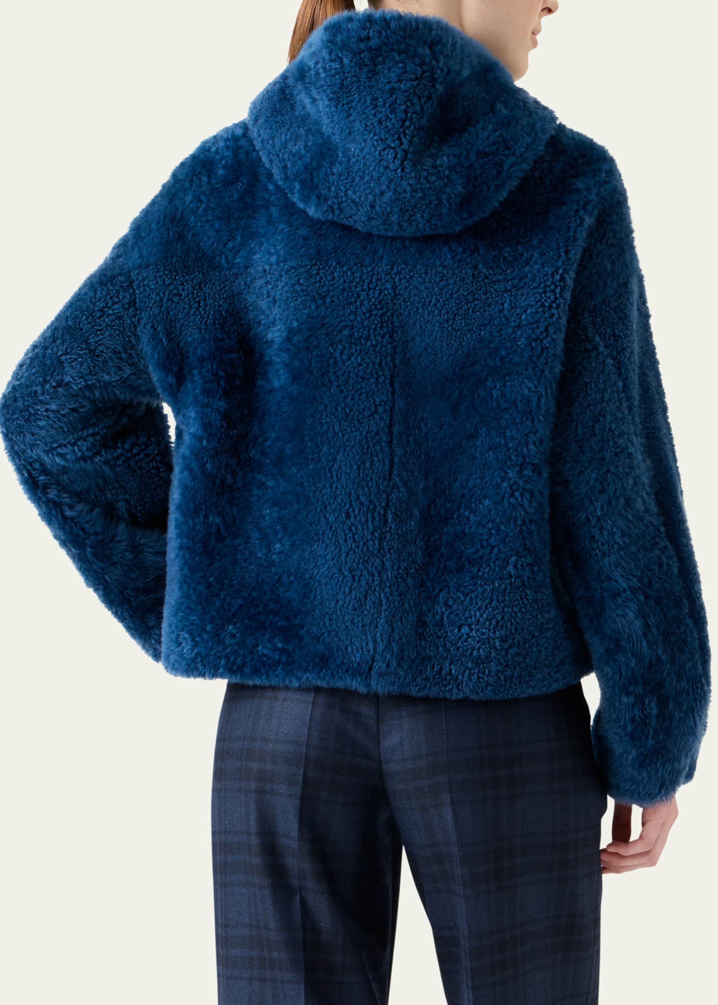 Gracie Lamb Shearling Hooded Jacket