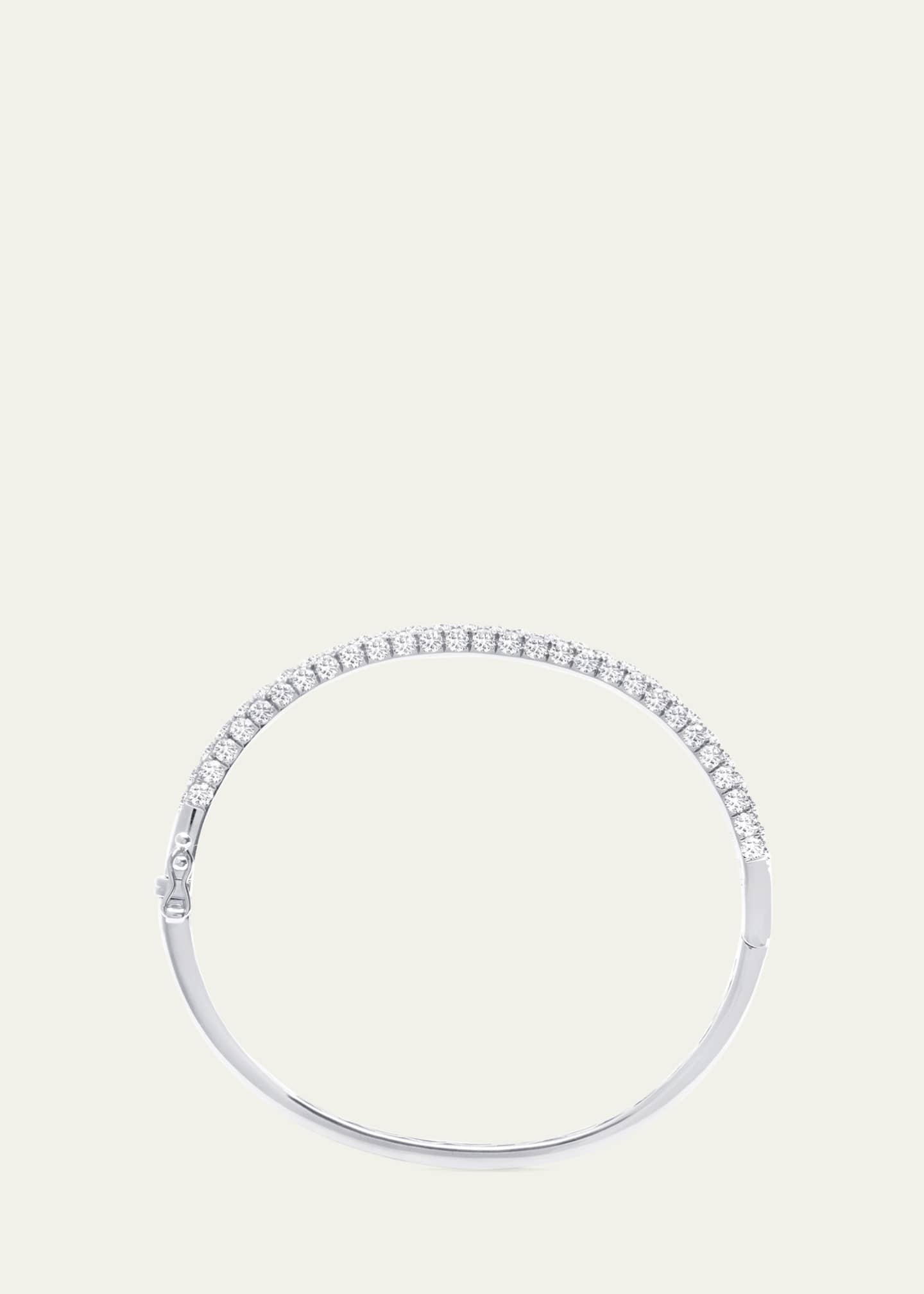 Graziela Gems 18K White Gold 3-Sided Diamond Bangle Bracelet Image 2 of 2