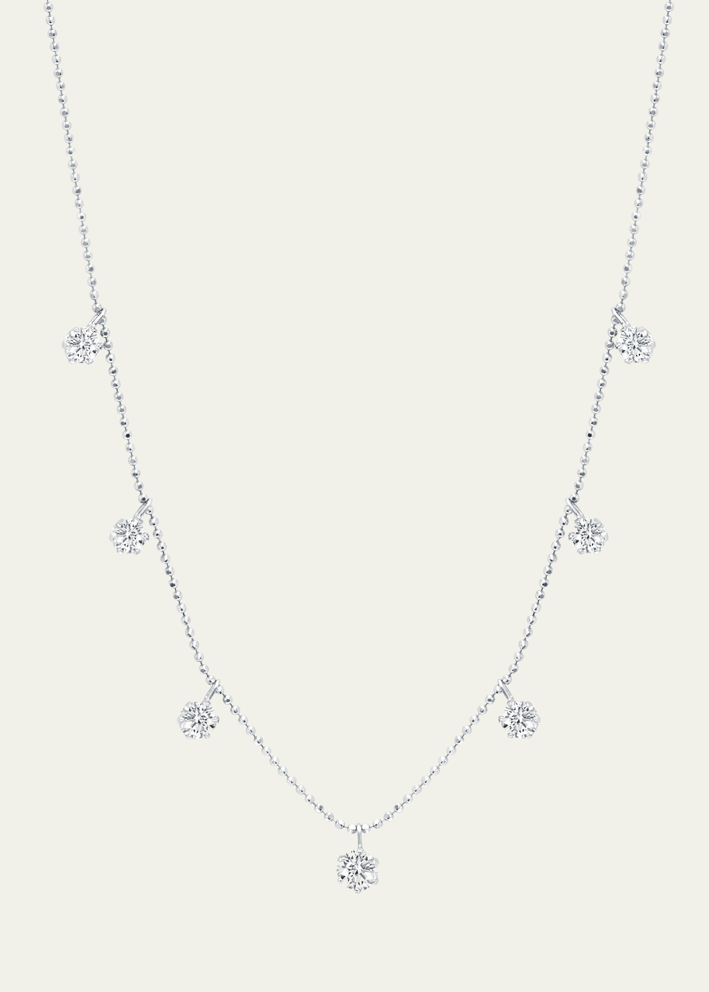 Graziela Gems 18K White Gold Medium Floating Diamond Necklace