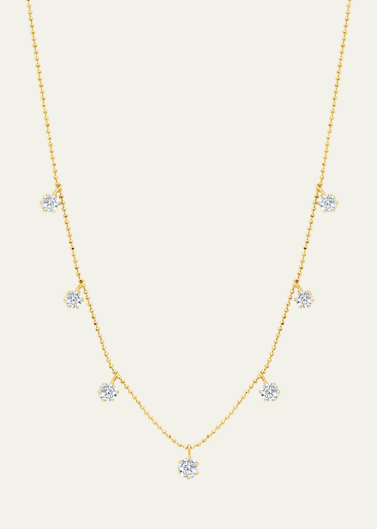 Graziela Gems 18K Yellow Gold Medium Floating Diamond Necklace