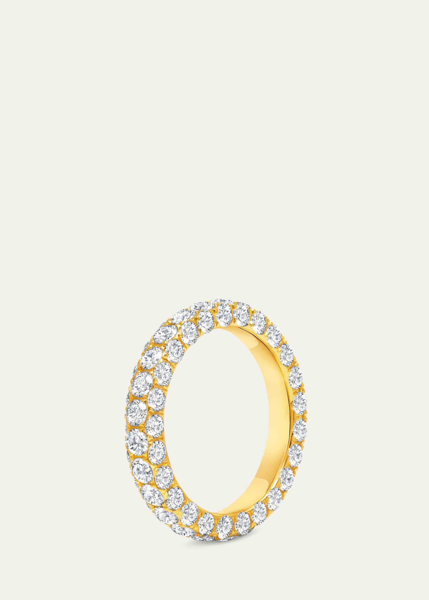 Graziela Gems 18K Yellow Gold 3-Sided Diamond Band Ring, Size 7 Image 2 of 2