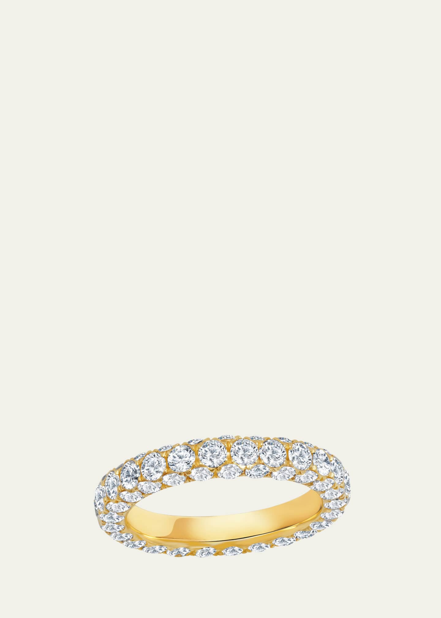 Graziela Gems 18K Yellow Gold 3-Sided Diamond Band Ring, Size 7 Image 1 of 2