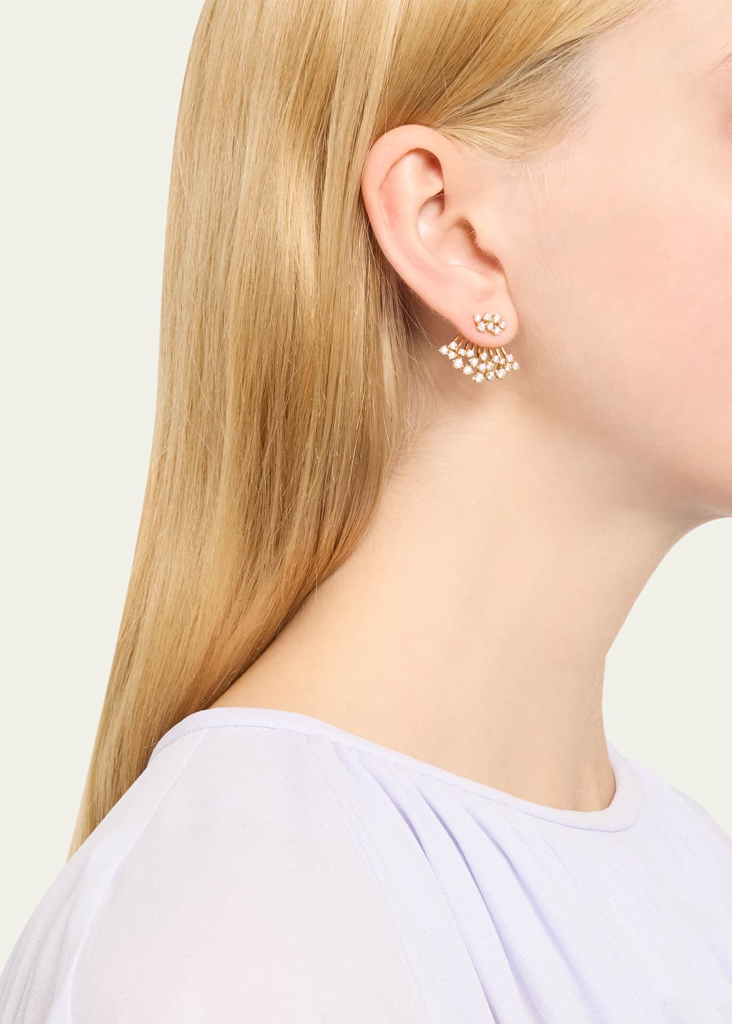 Graziela Gems 18K Yellow Gold Diamond Earrings and Jackets Image 2 of 2