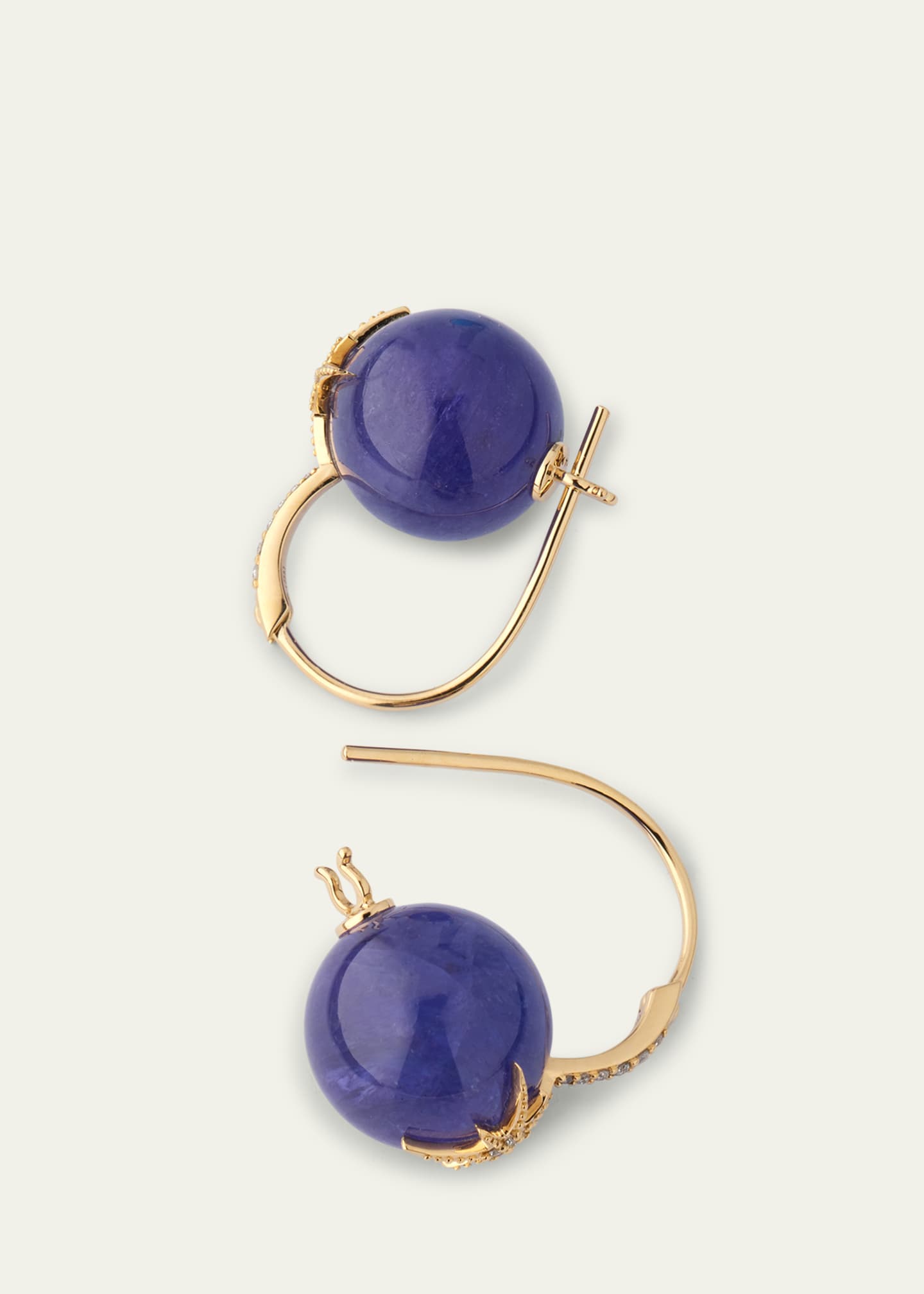 Sydney Evan 14K Pave Starburst Bead Earrings Image 4 of 4