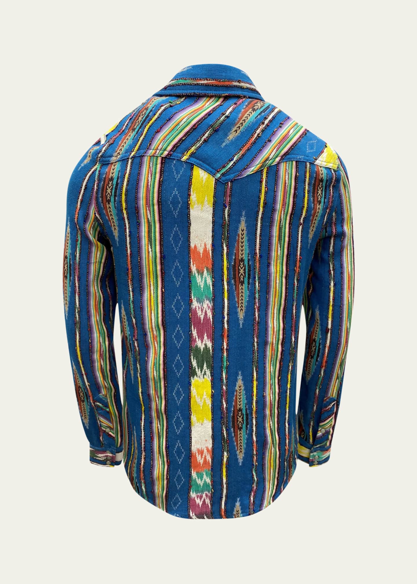 Cout De La Liberte Men's Robbie Zarape Striped Bowling Shirt Image 2 of 2