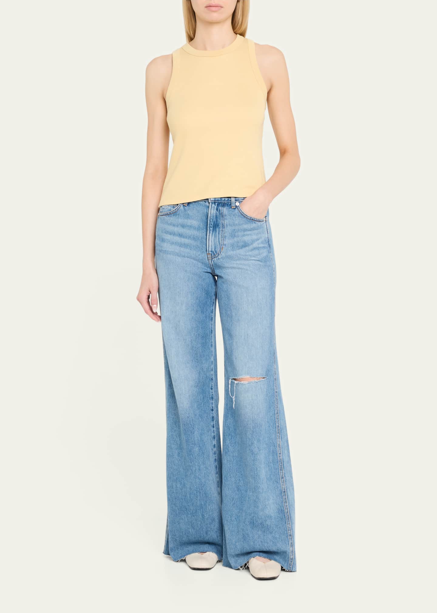 Kasey Mid-Rise Wide-Leg Jeans