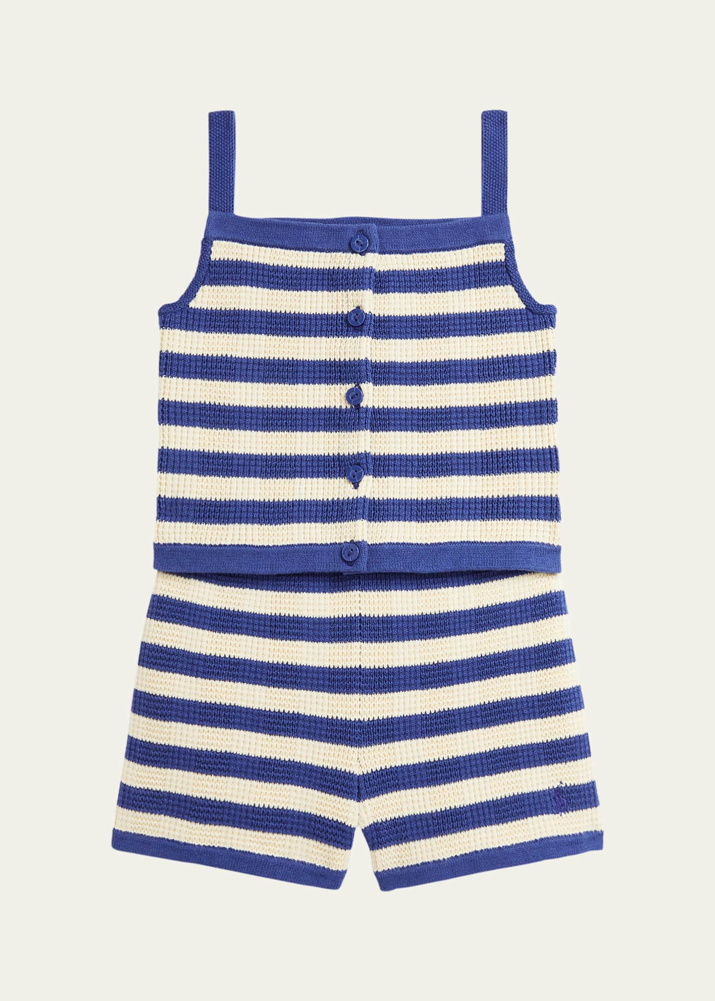 Ralph Lauren Childrenswear Girl's Striped Two-Piece Cotton Set, Size 2-6X Image 1 of 2