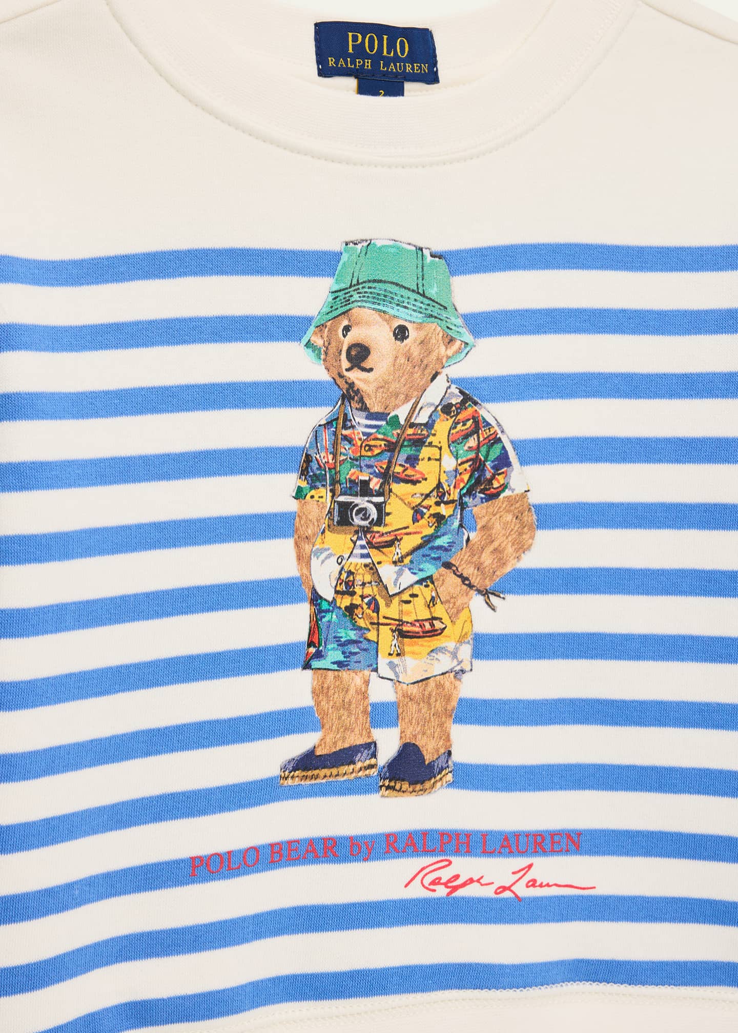 Ralph Lauren Childrenswear Boy's Striped Graphic Sweatshirt, Size S-XL Image 3 of 3