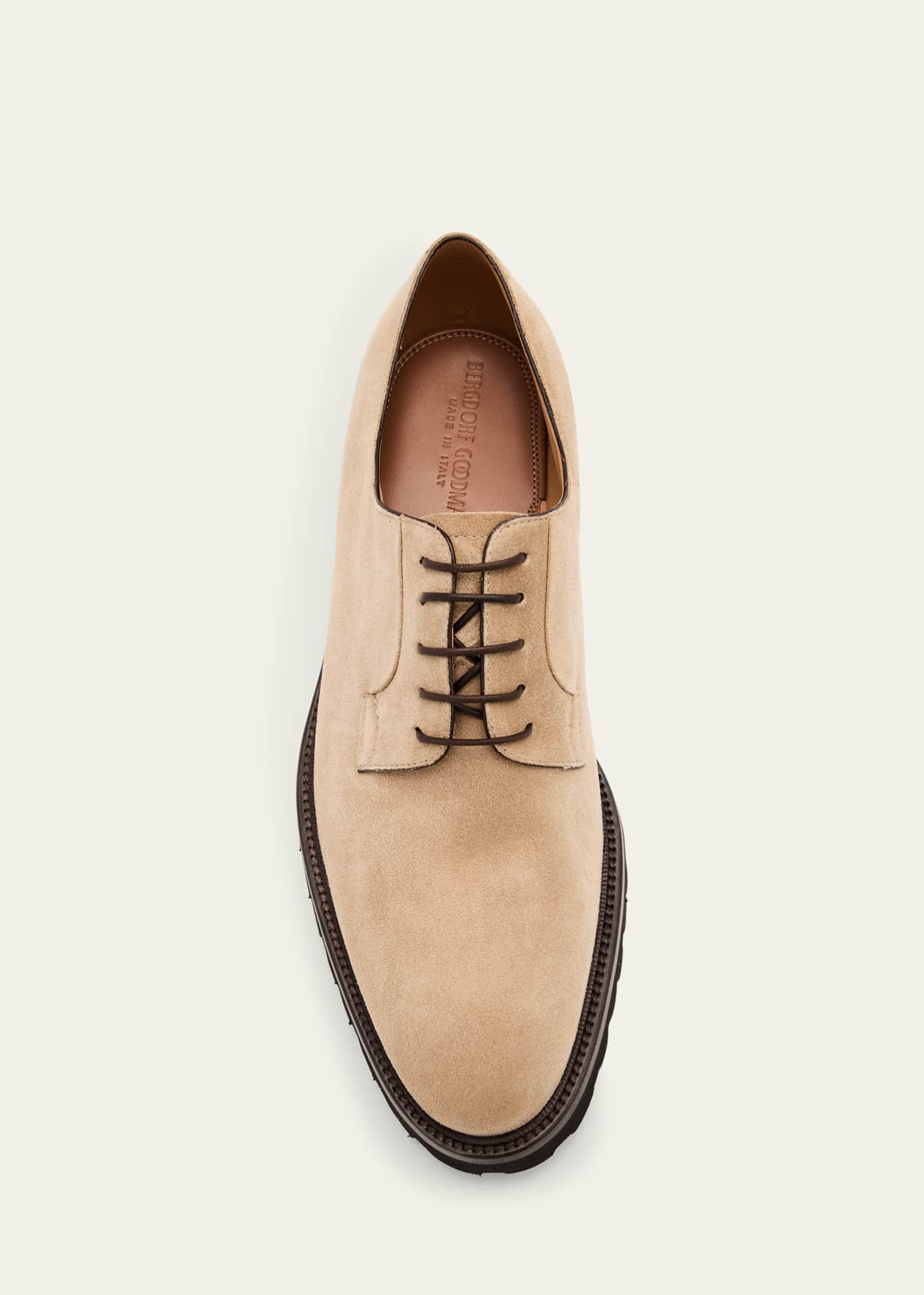 Bergdorf Goodman Men's Suede Lug-Sole Derby Shoes Image 6 of 6