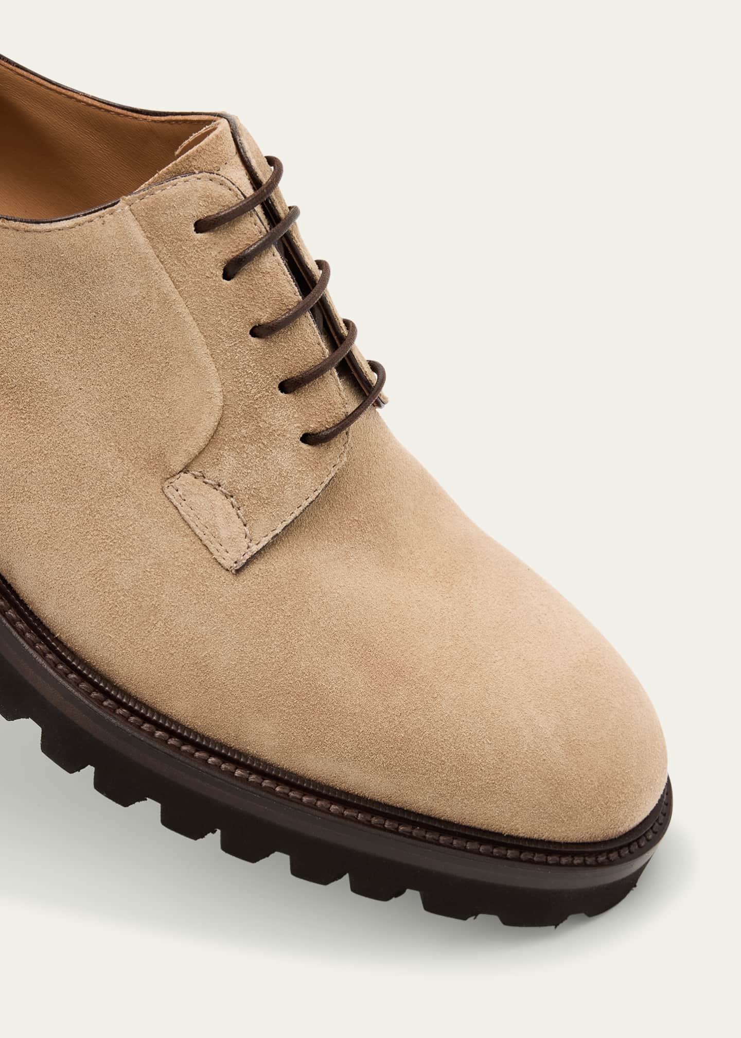 Bergdorf Goodman Men's Suede Lug-Sole Derby Shoes Image 5 of 6