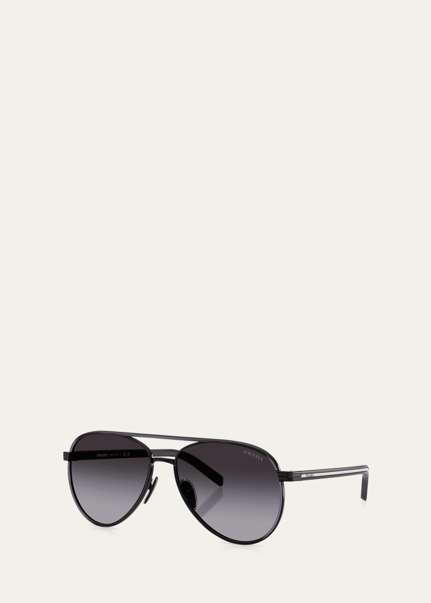 Prada Men's PR B57S Steel Aviator Sunglasses Image 2 of 3