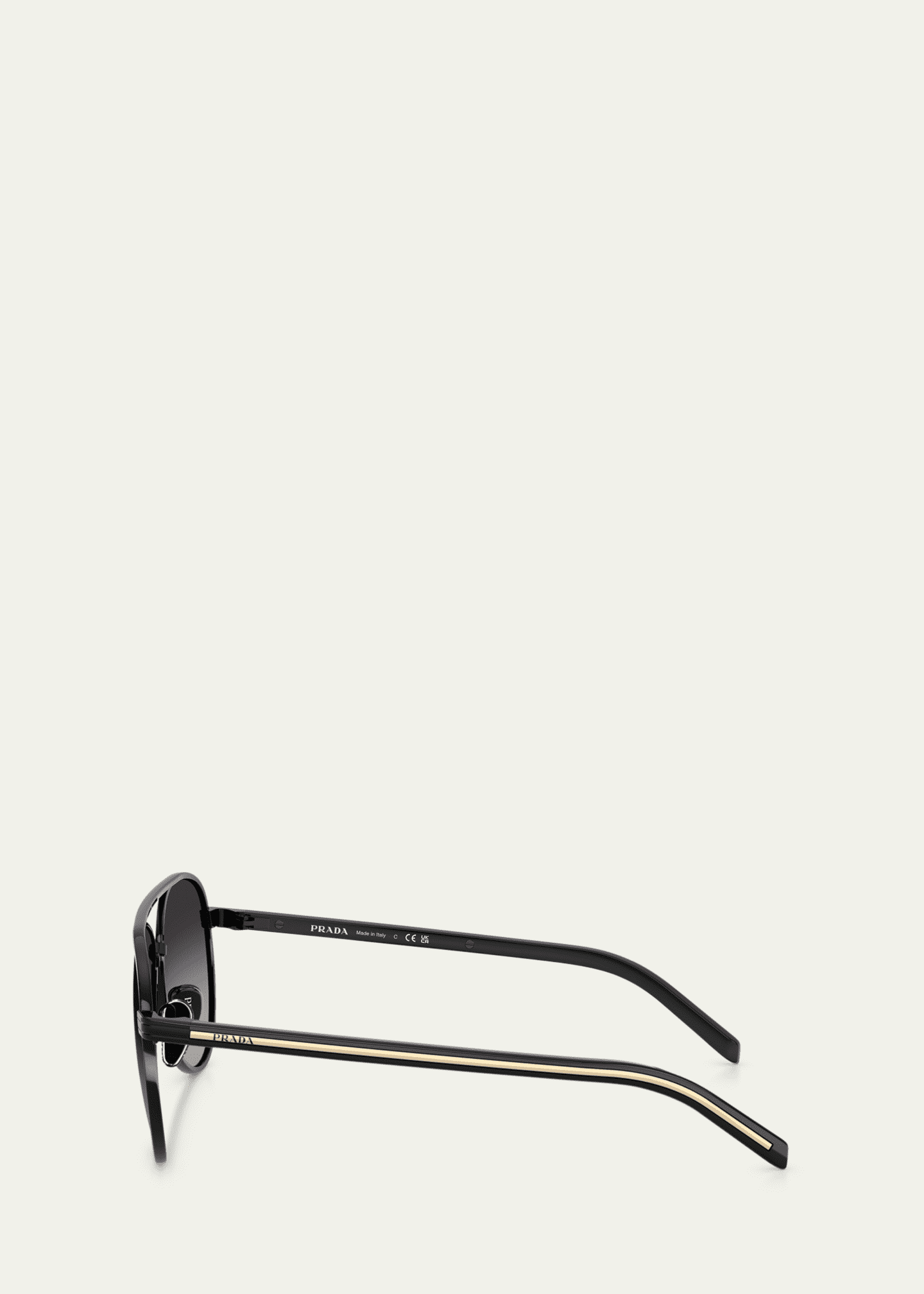 Prada Men's PR B57S Steel Aviator Sunglasses Image 3 of 3