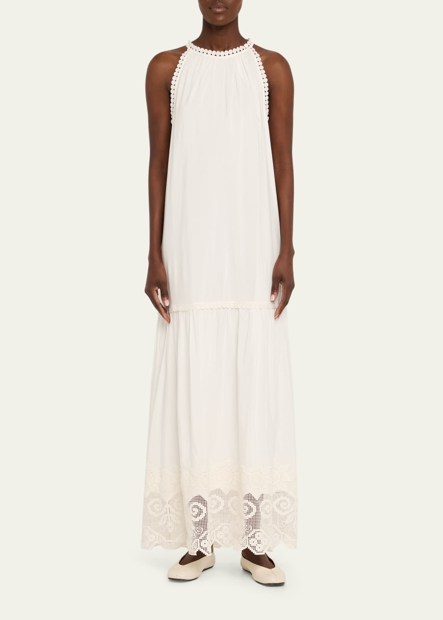 Kobi Halperin Teri Lace-Trim Halter Maxi Dress Image 2 of 5