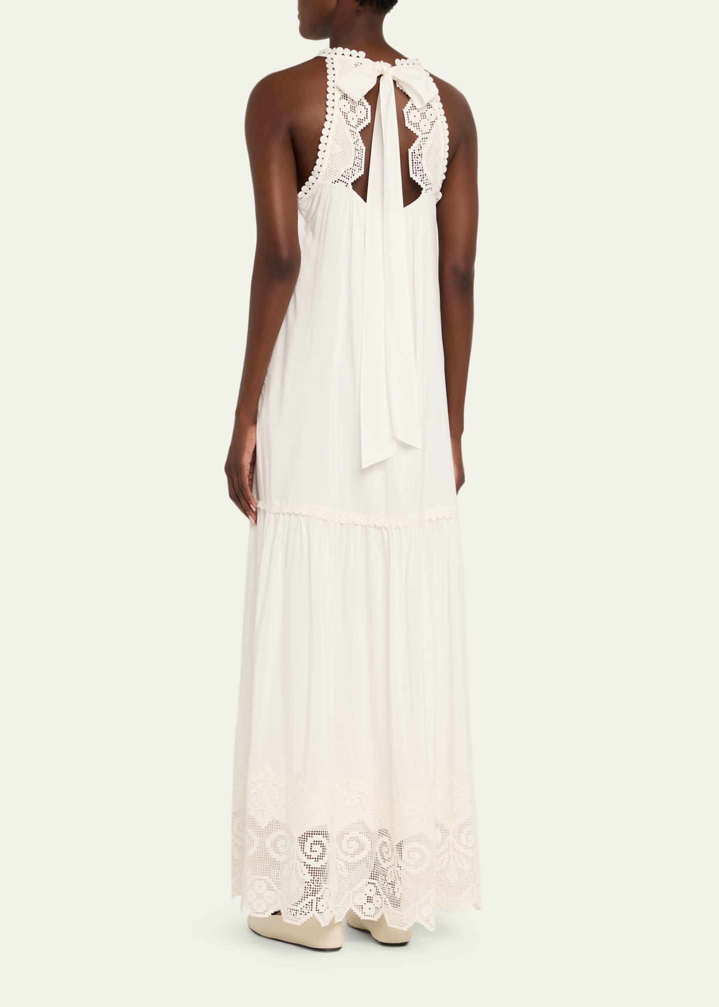 Kobi Halperin Teri Lace-Trim Halter Maxi Dress Image 3 of 5