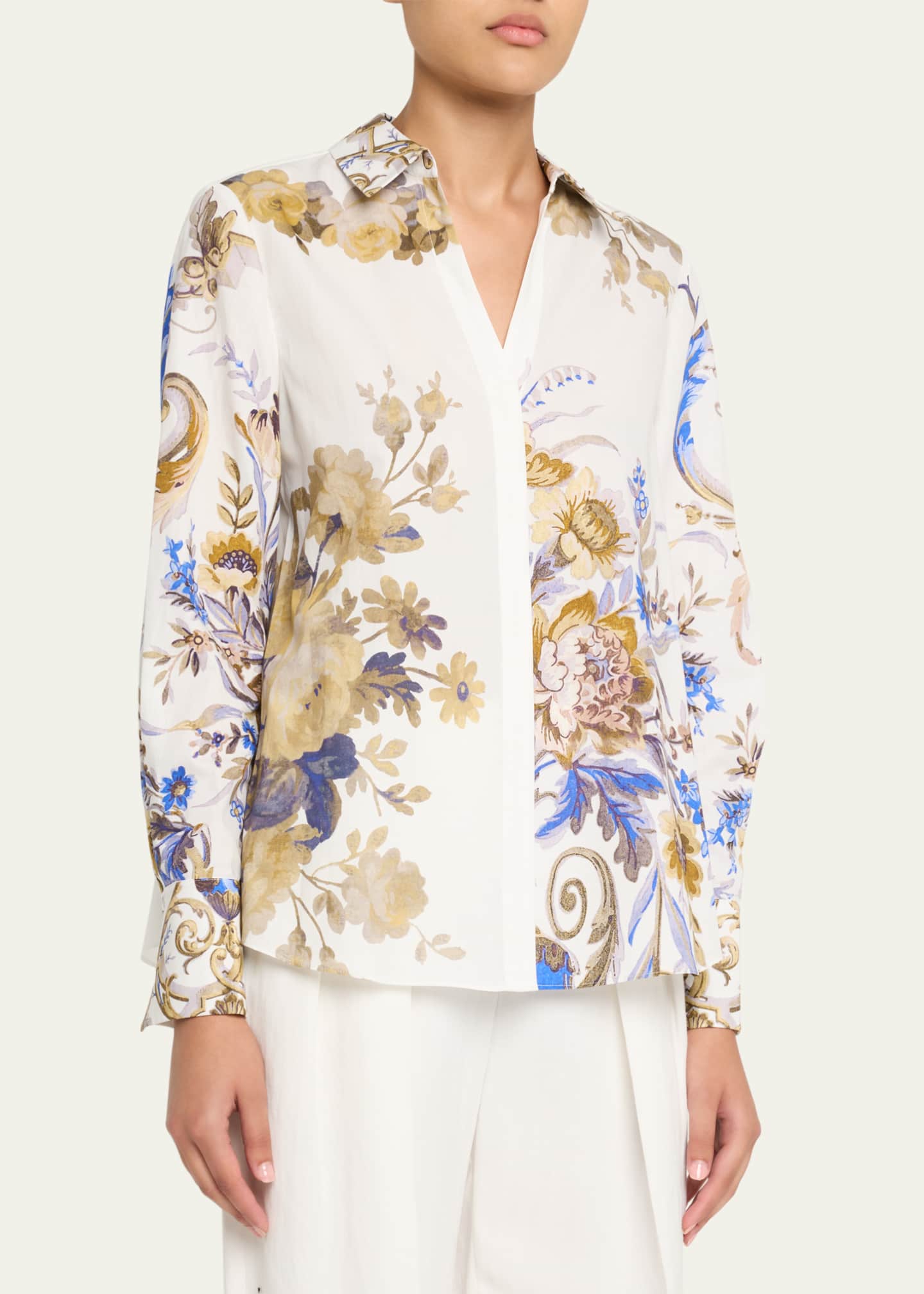 Kobi Halperin Laurent Floral-Print Cotton Blouse Image 4 of 5