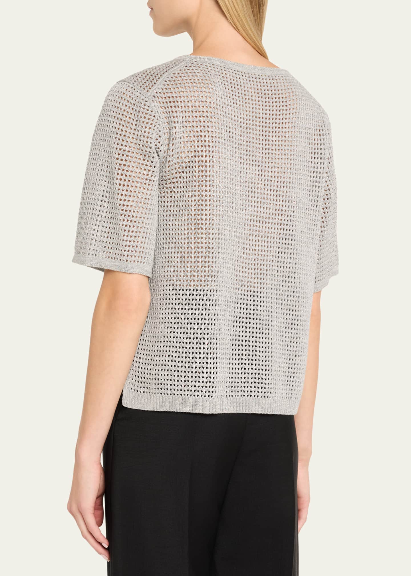 Kobi Halperin Crewneck Mesh-Knit Sweater Image 3 of 5