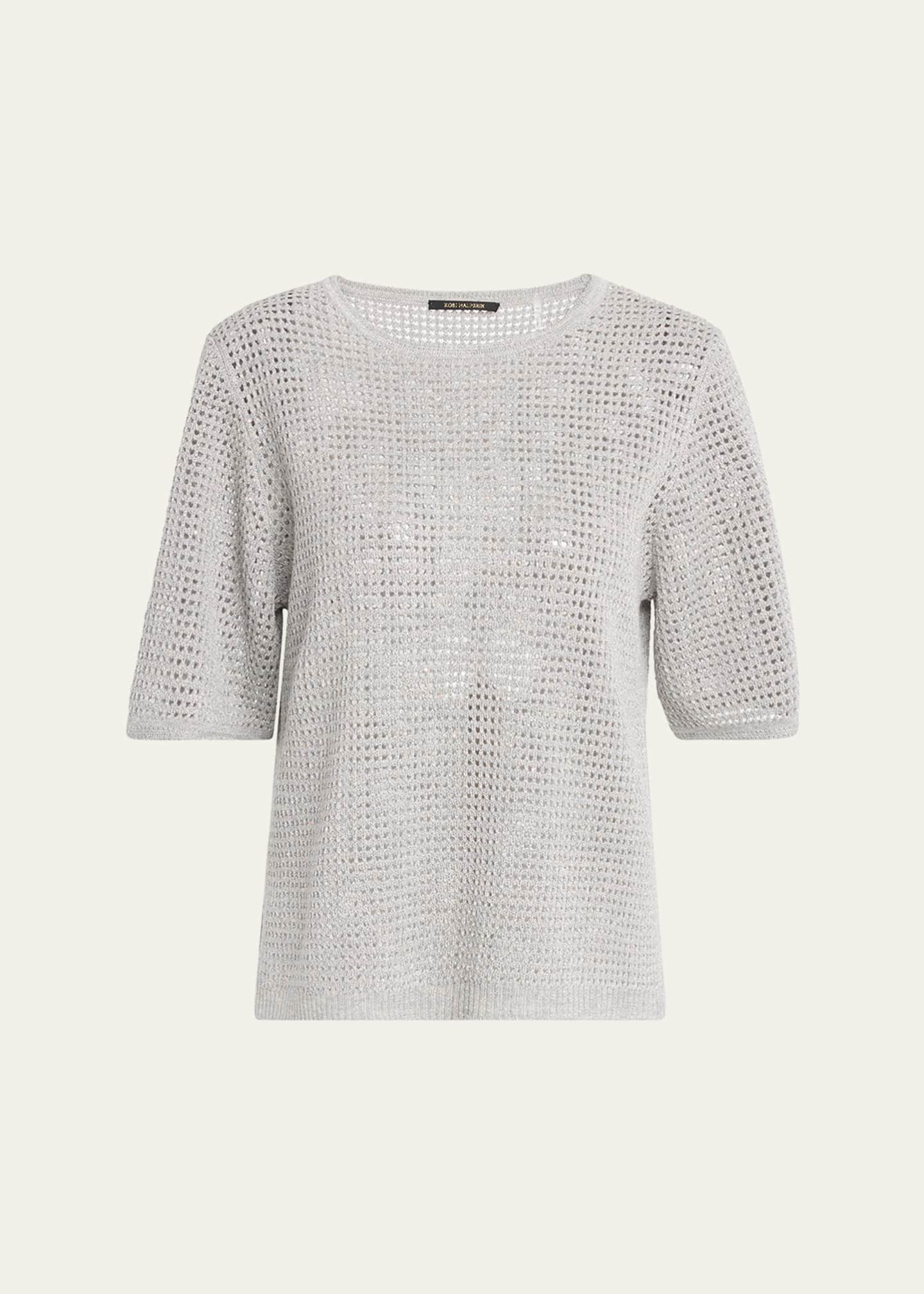 Kobi Halperin Crewneck Mesh-Knit Sweater Image 1 of 5