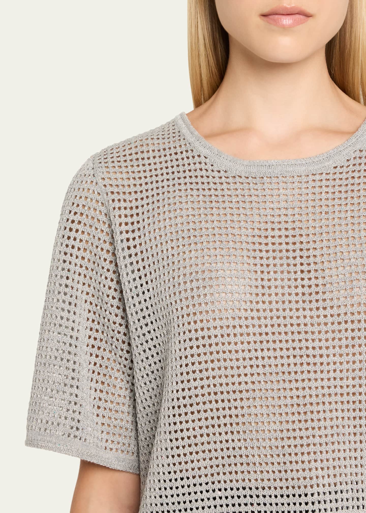 Kobi Halperin Crewneck Mesh-Knit Sweater Image 5 of 5