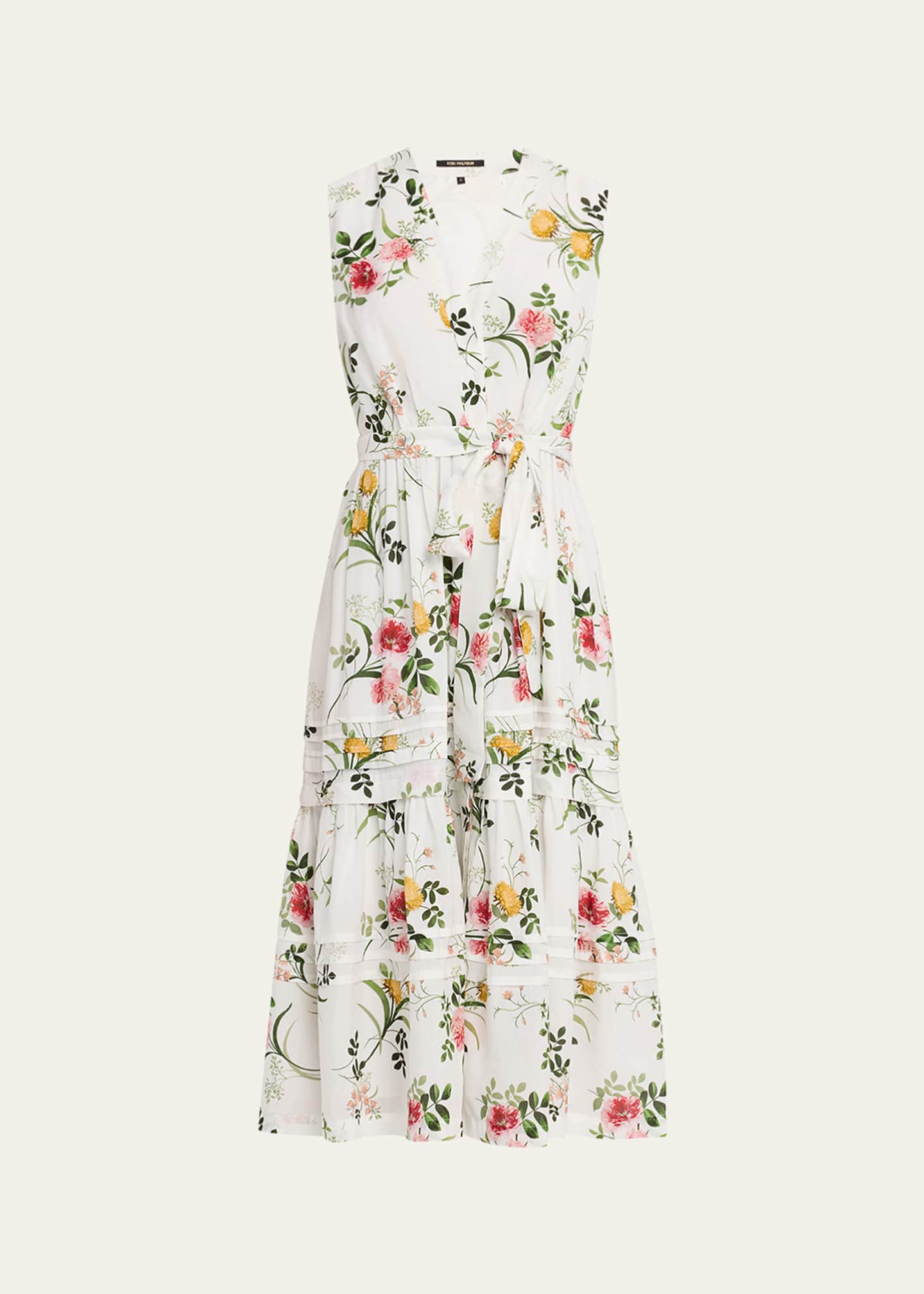 Kobi Halperin Violet Tiered Floral-Print Midi Dress
