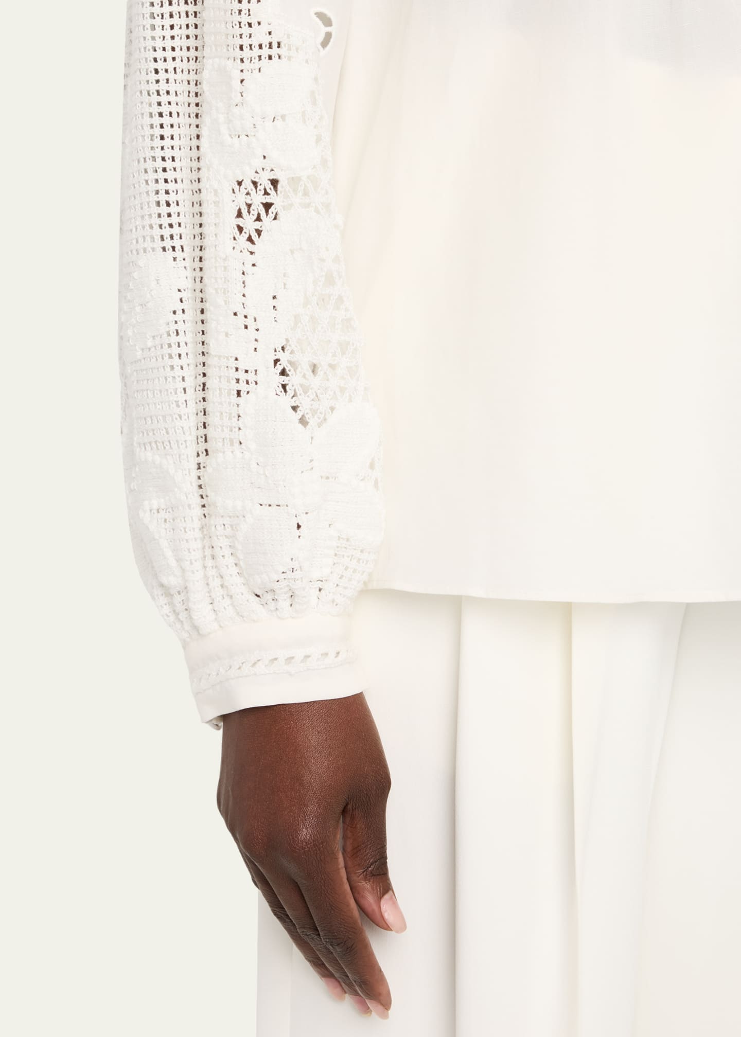 Kobi Halperin Juni Pintuck Lace-Inset Blouse Image 5 of 5