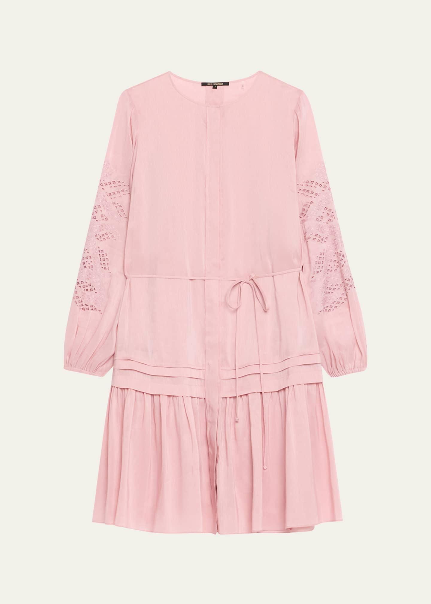 Kobi Halperin Carrie Eyelet-Embroidered Flounce Midi Dress Image 1 of 5