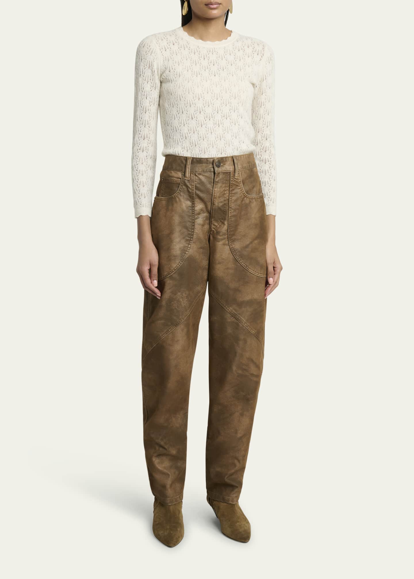 Etoile Isabel Marant Obeline Pointelle Crewneck Sweater Image 2 of 5