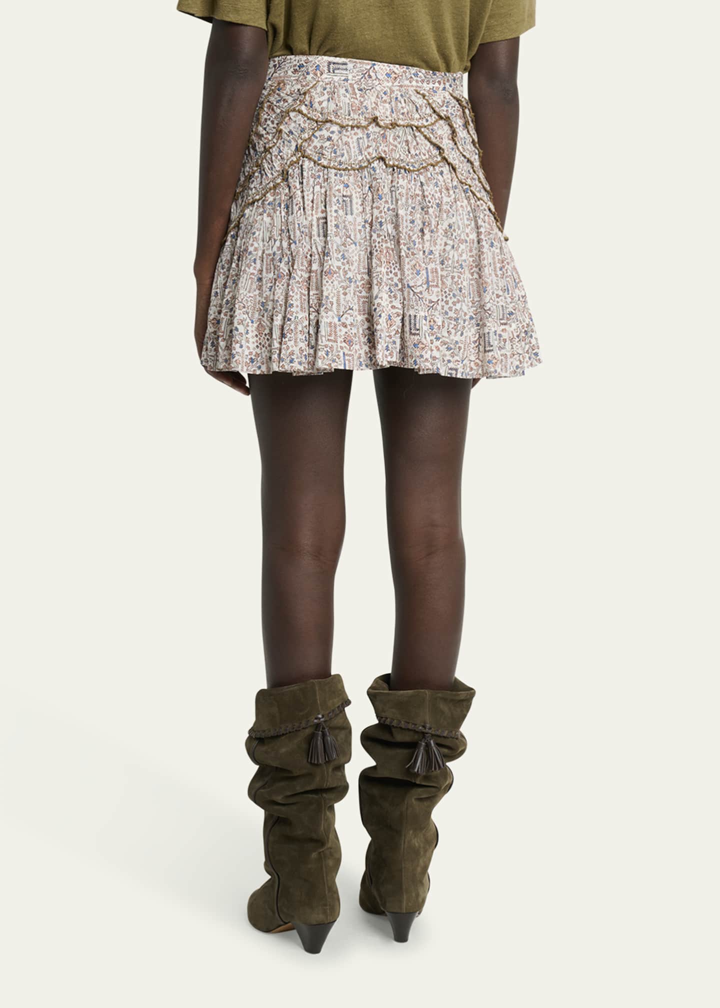 Etoile Isabel Marant Ceola Printed Ruffle Mini Skirt Image 3 of 5
