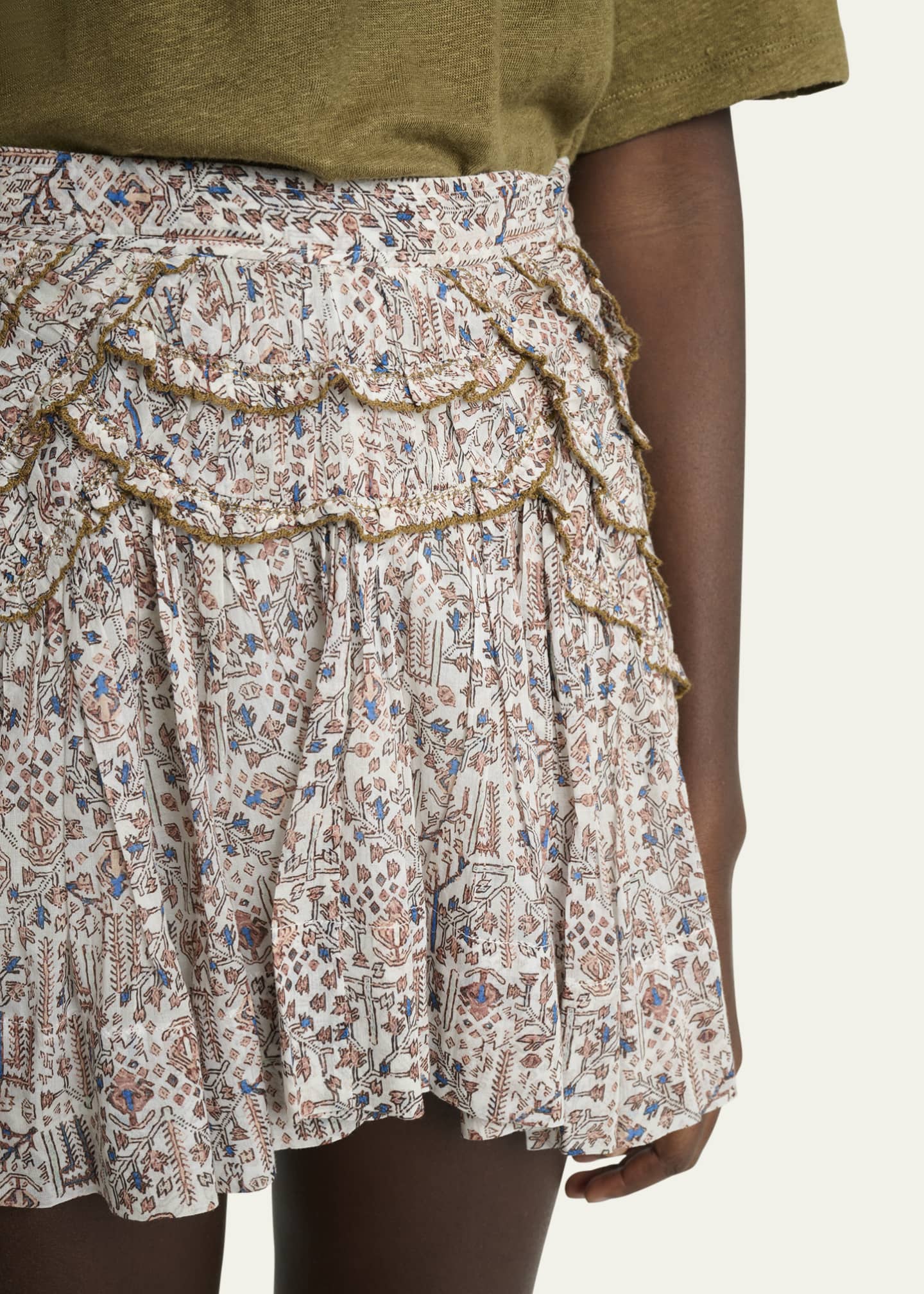 Etoile Isabel Marant Ceola Printed Ruffle Mini Skirt Image 5 of 5