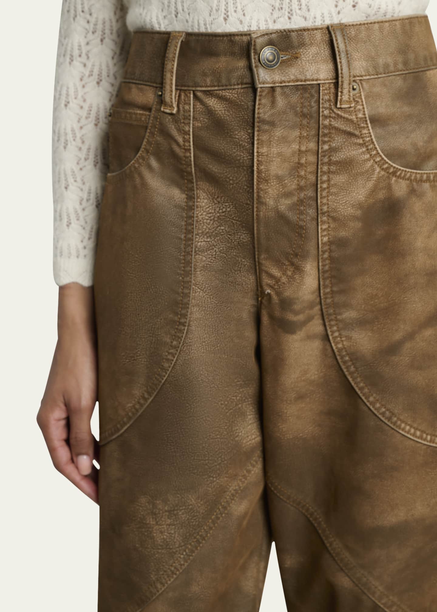 パンツ ISABEL MARANT ETOILE KELVINA PANTS Etoile Isabel Marant Kelvina Tapered Faux Leather Pants