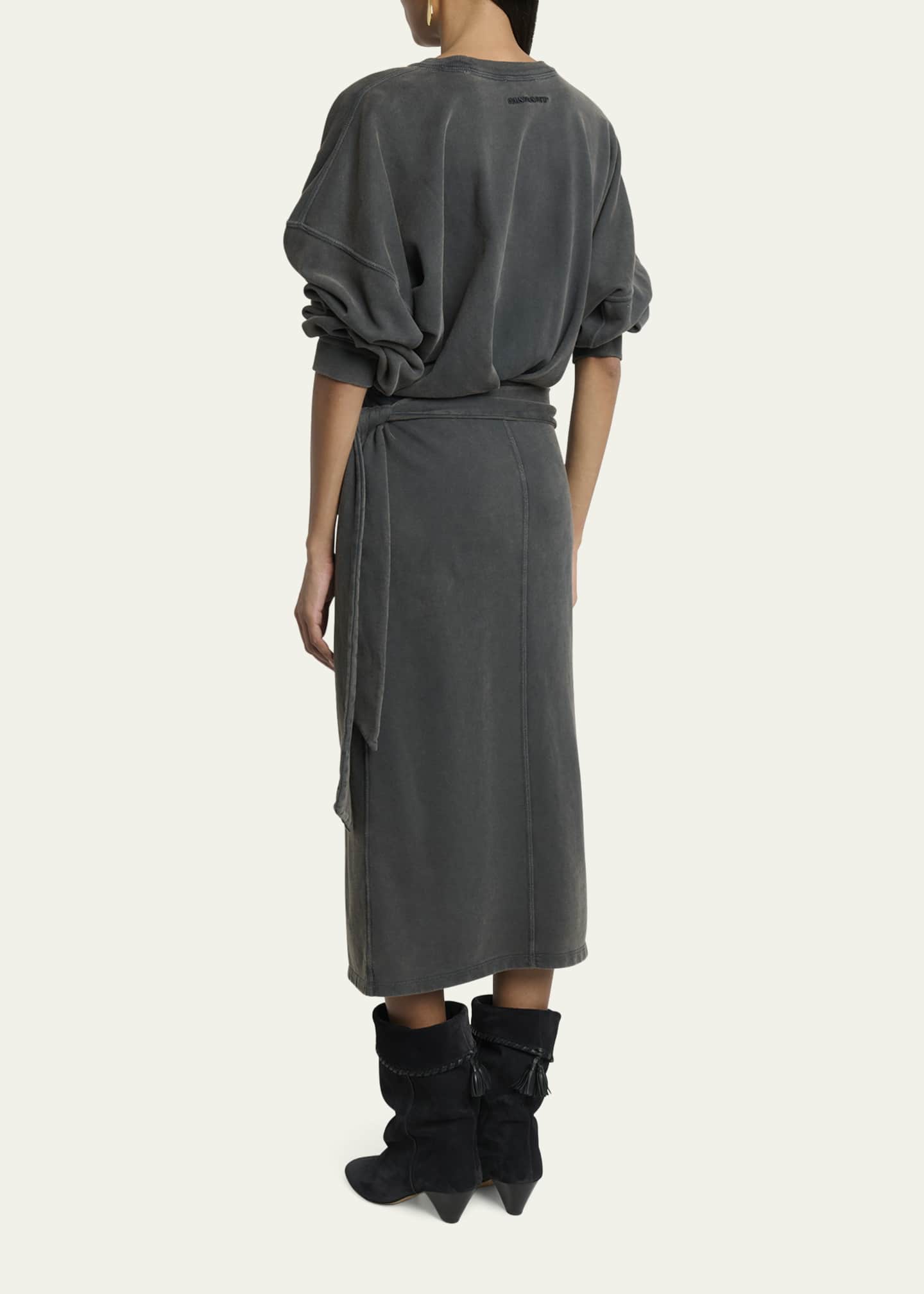 Etoile Isabel Marant Sandrina Draped Sweatshirt Dress Image 3 of 5