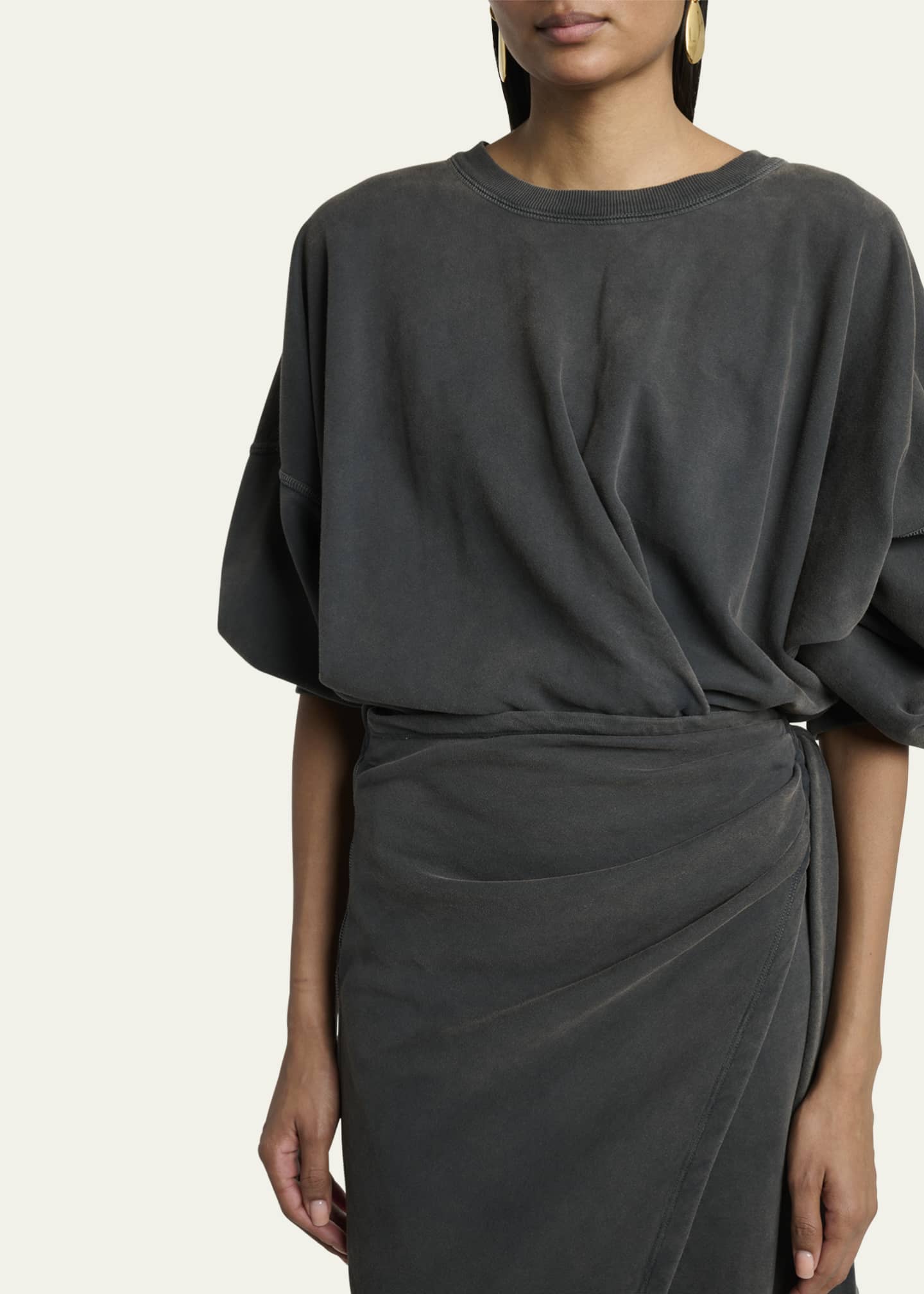 Etoile Isabel Marant Sandrina Draped Sweatshirt Dress Image 5 of 5