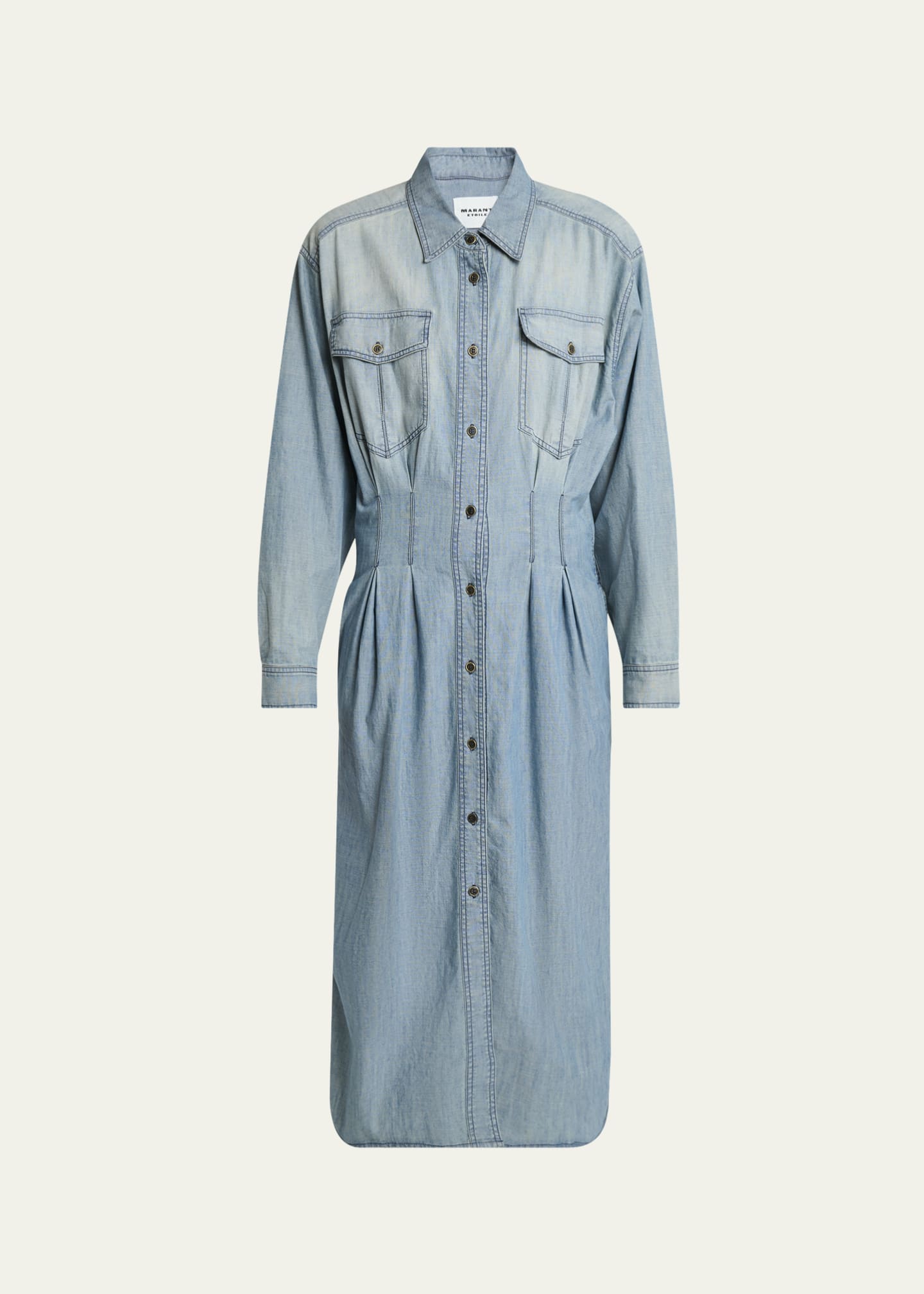 Etoile Isabel Marant Nolwen Long-Sleeve Denim Shirtdress Image 1 of 5