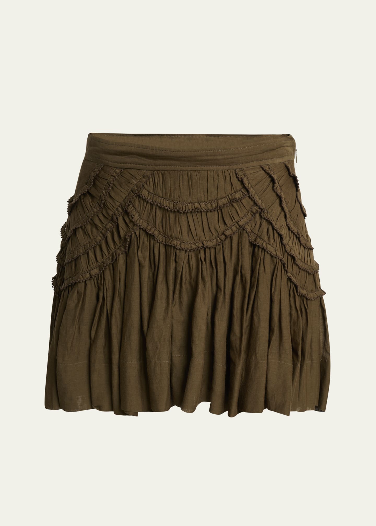 ミニスカート ISABEL MARANT ETOILE CEOLA MINI SKIRT (JU0376FBB3J04E 01BK) CEOLA SKIRT Woman dark khaki | ISABEL MARANT Official online