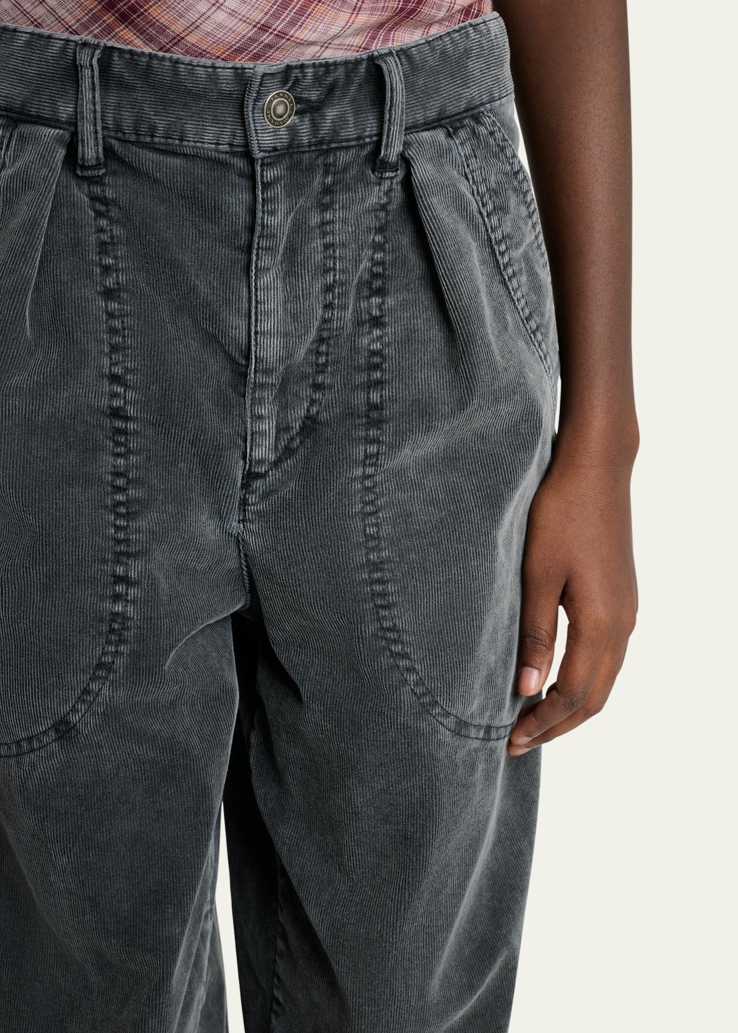 Pantalon Velours Isabel Marant Étoile T2 - Coupe Droite Beige - Très Bon état