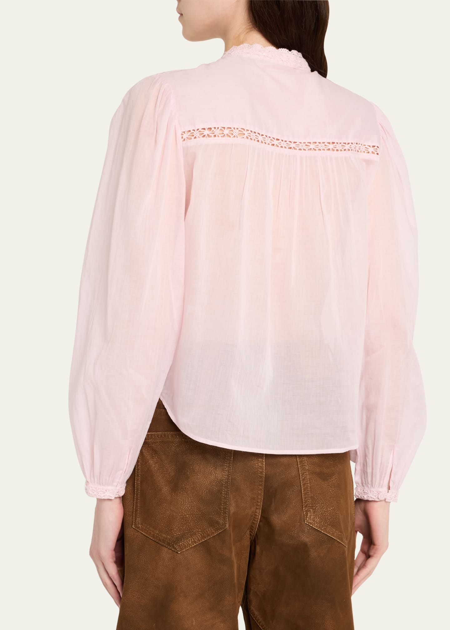 Etoile Isabel Marant Greicy Long-Sleeve Lace Blouse Image 3 of 5