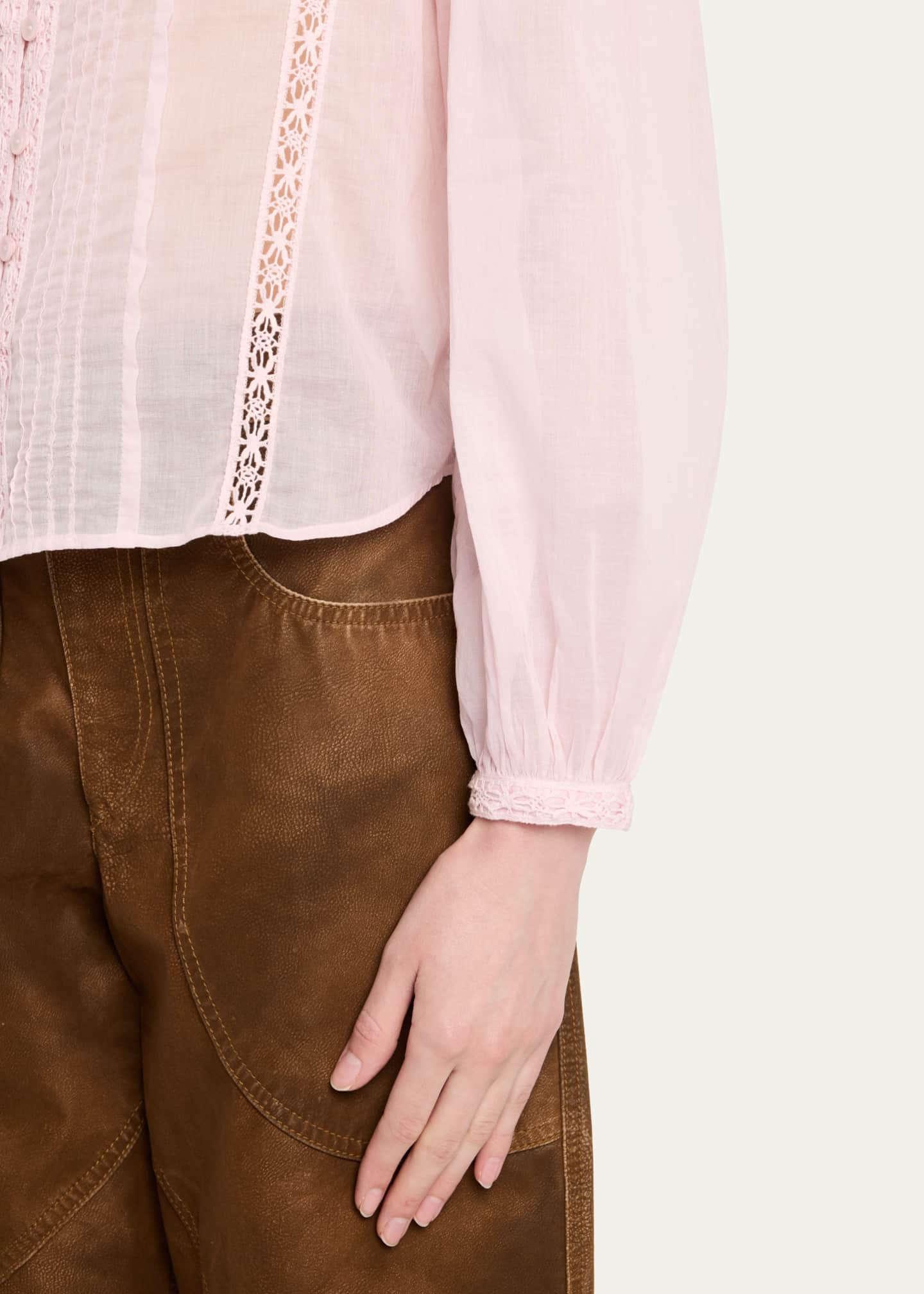 Etoile Isabel Marant Greicy Long-Sleeve Lace Blouse Image 5 of 5