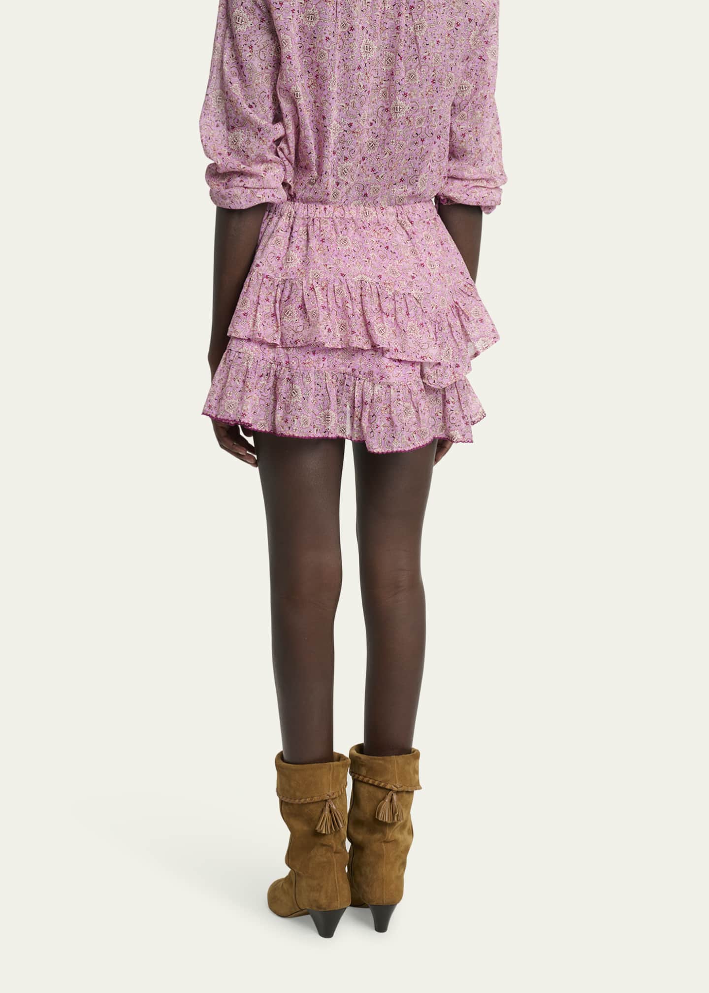 Etoile Isabel Marant Jocadia Tiered Cotton Mini Skirt Image 3 of 5