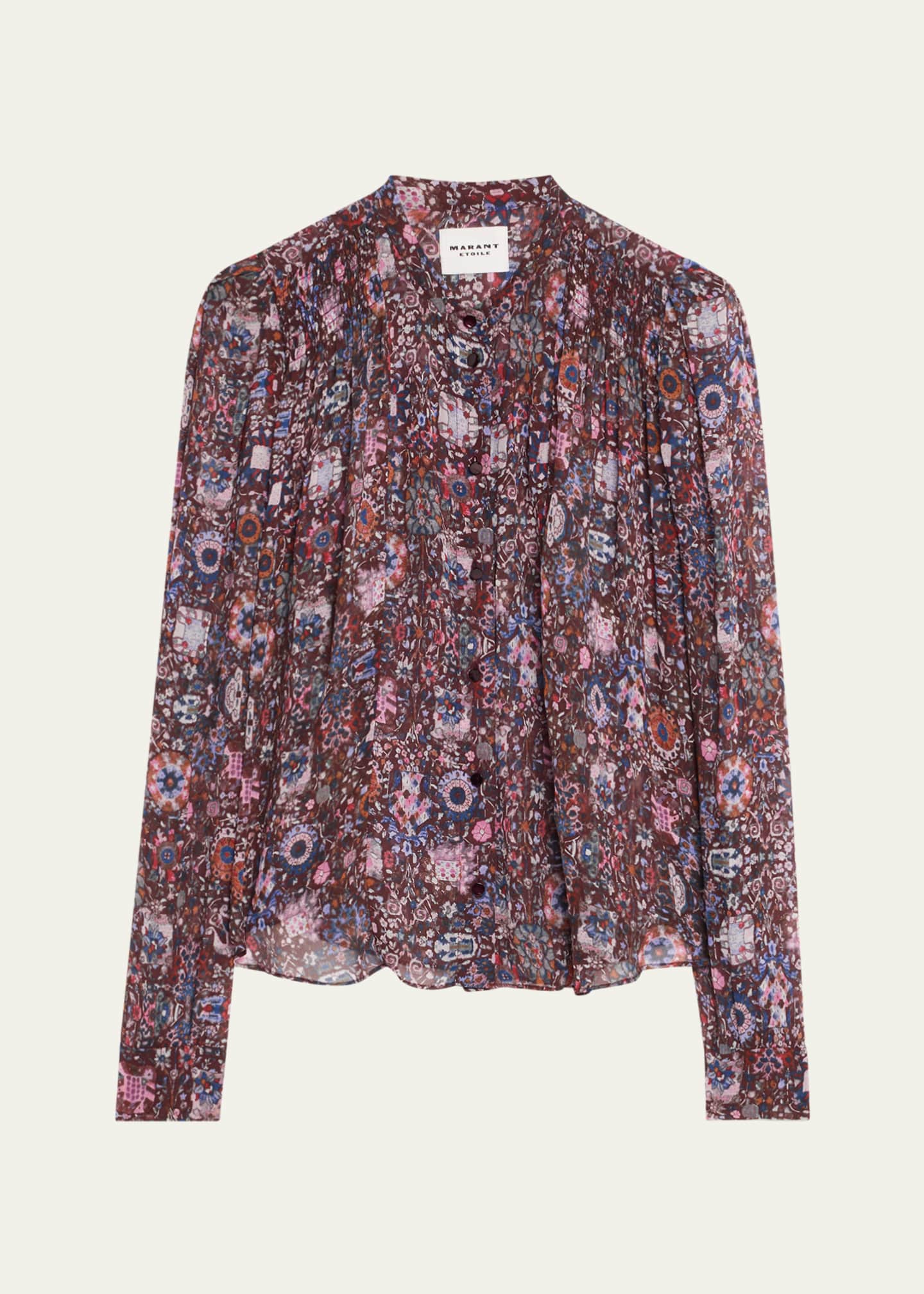 Etoile Isabel Marant Noeline Printed Long-Sleeve Blouse Image 1 of 5