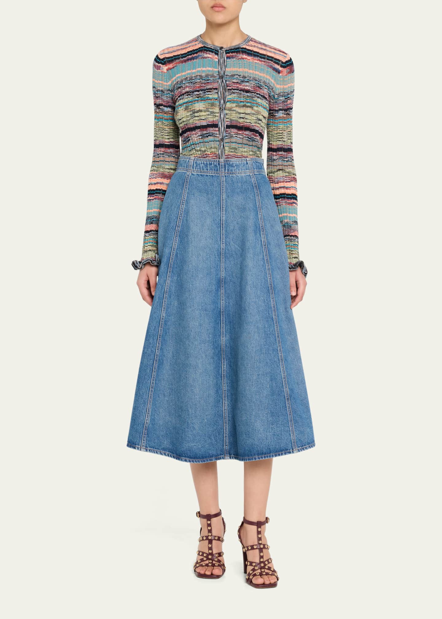 Ulla Johnson The Uma Denim Midi Skirt Image 2 of 5