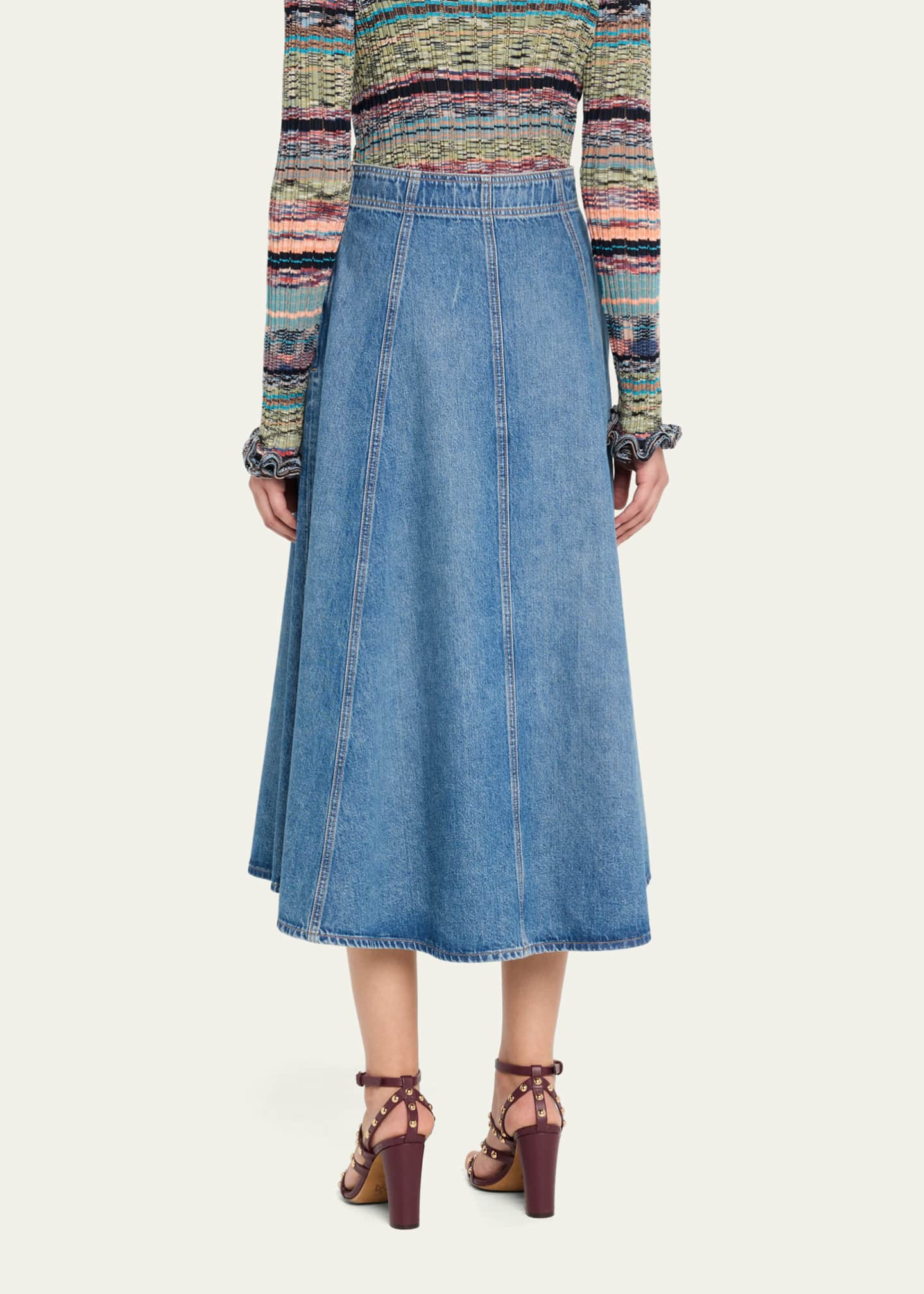 Ulla Johnson The Uma Denim Midi Skirt Image 3 of 5