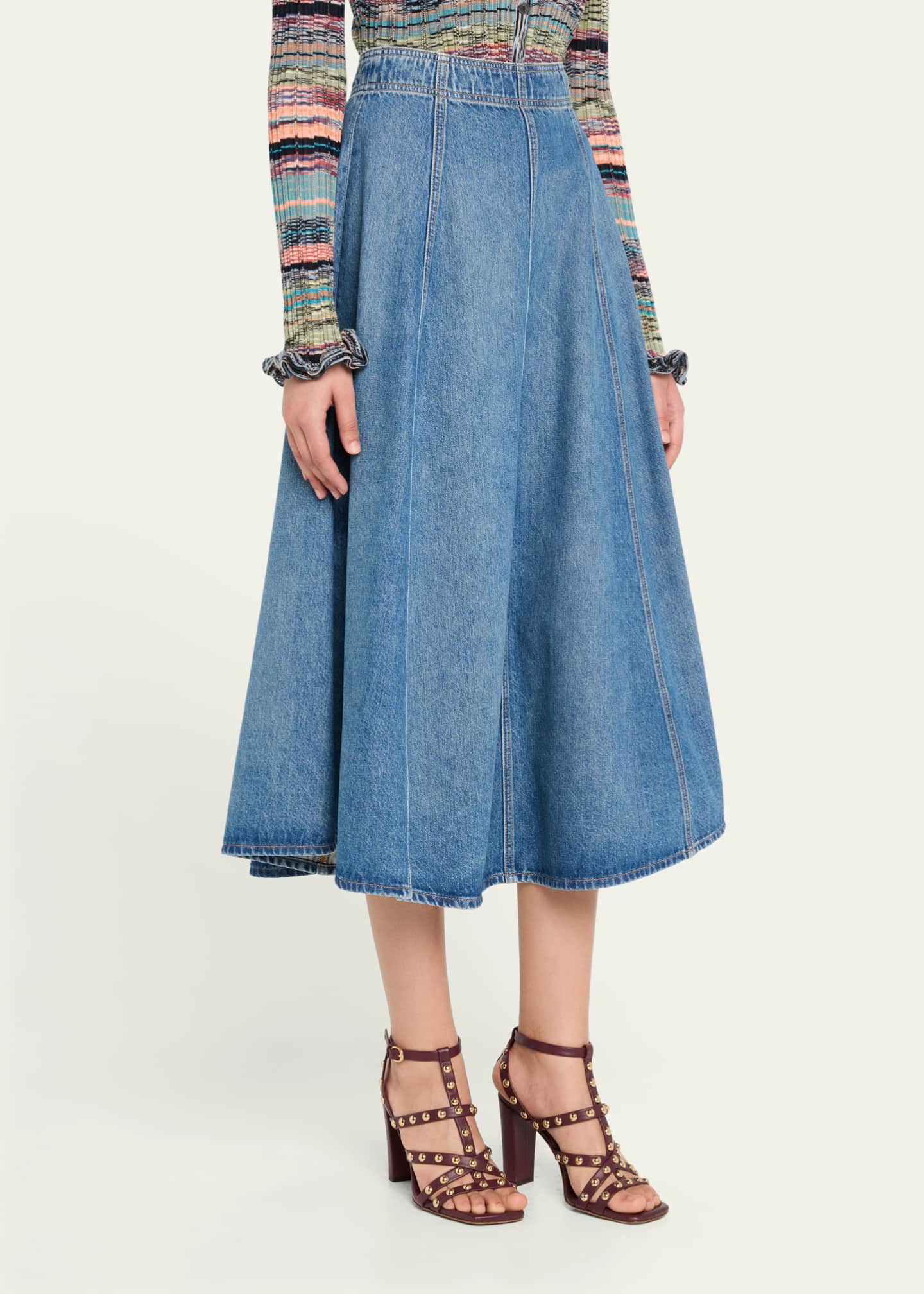 Ulla Johnson The Uma Denim Midi Skirt Image 4 of 5