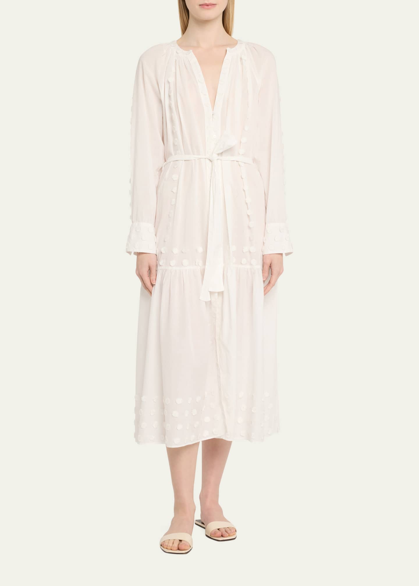 Ulla Johnson Emera Long-Sleeve Shirtdress Coverup Image 2 of 5