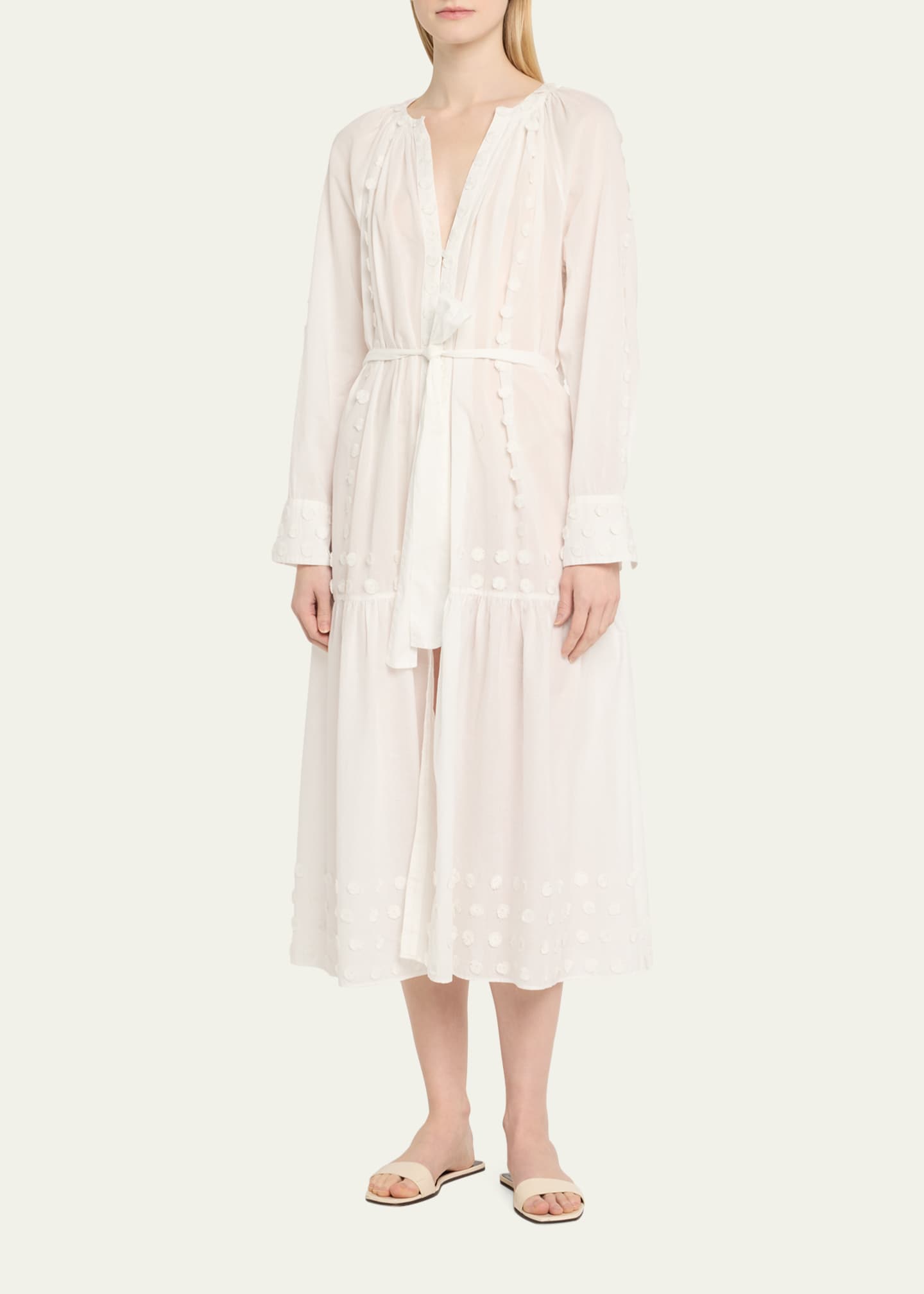 Ulla Johnson Emera Long-Sleeve Shirtdress Coverup Image 4 of 5