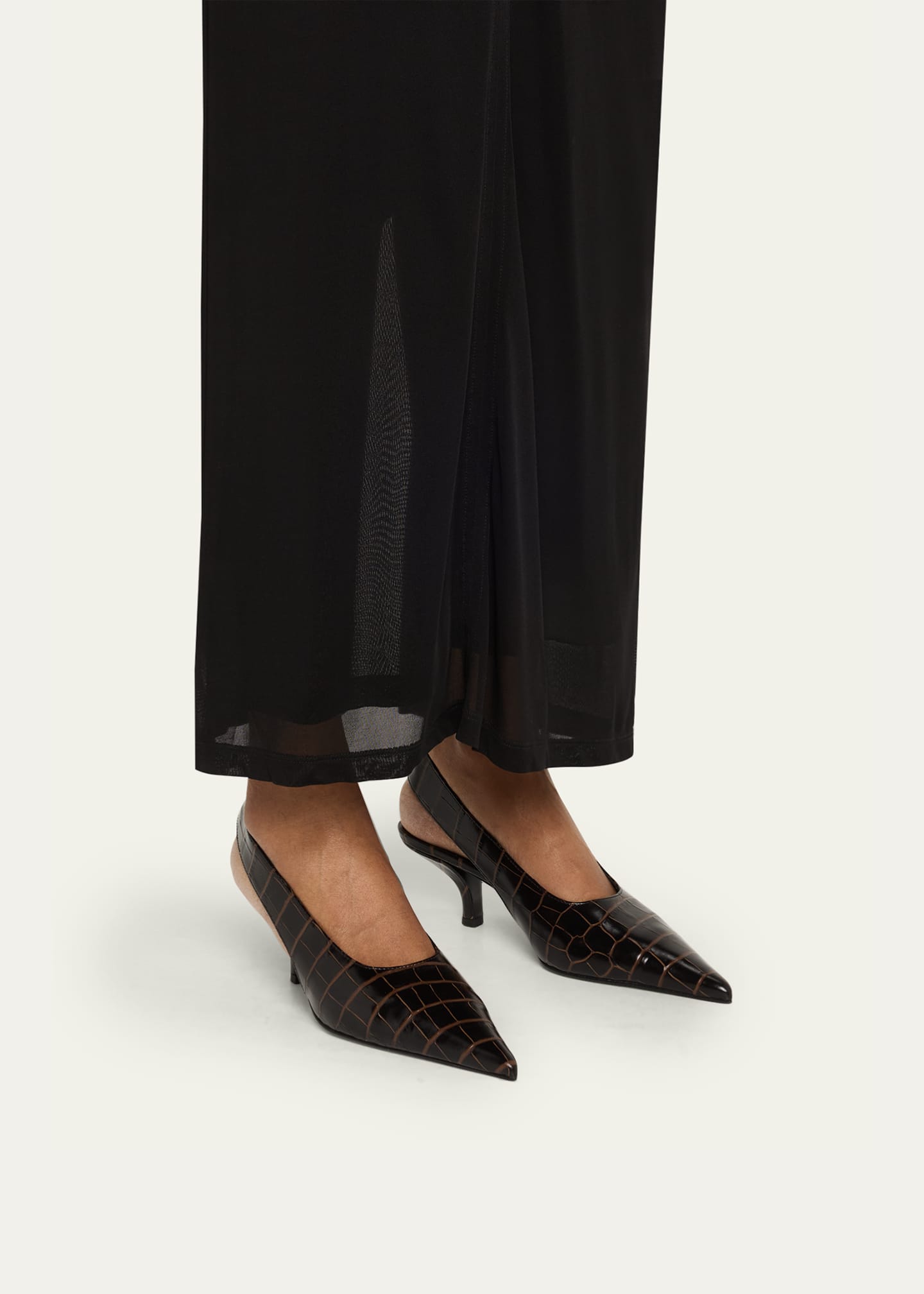 Toteme Croco-Embossed Leather Slingback Pumps Image 2 of 6