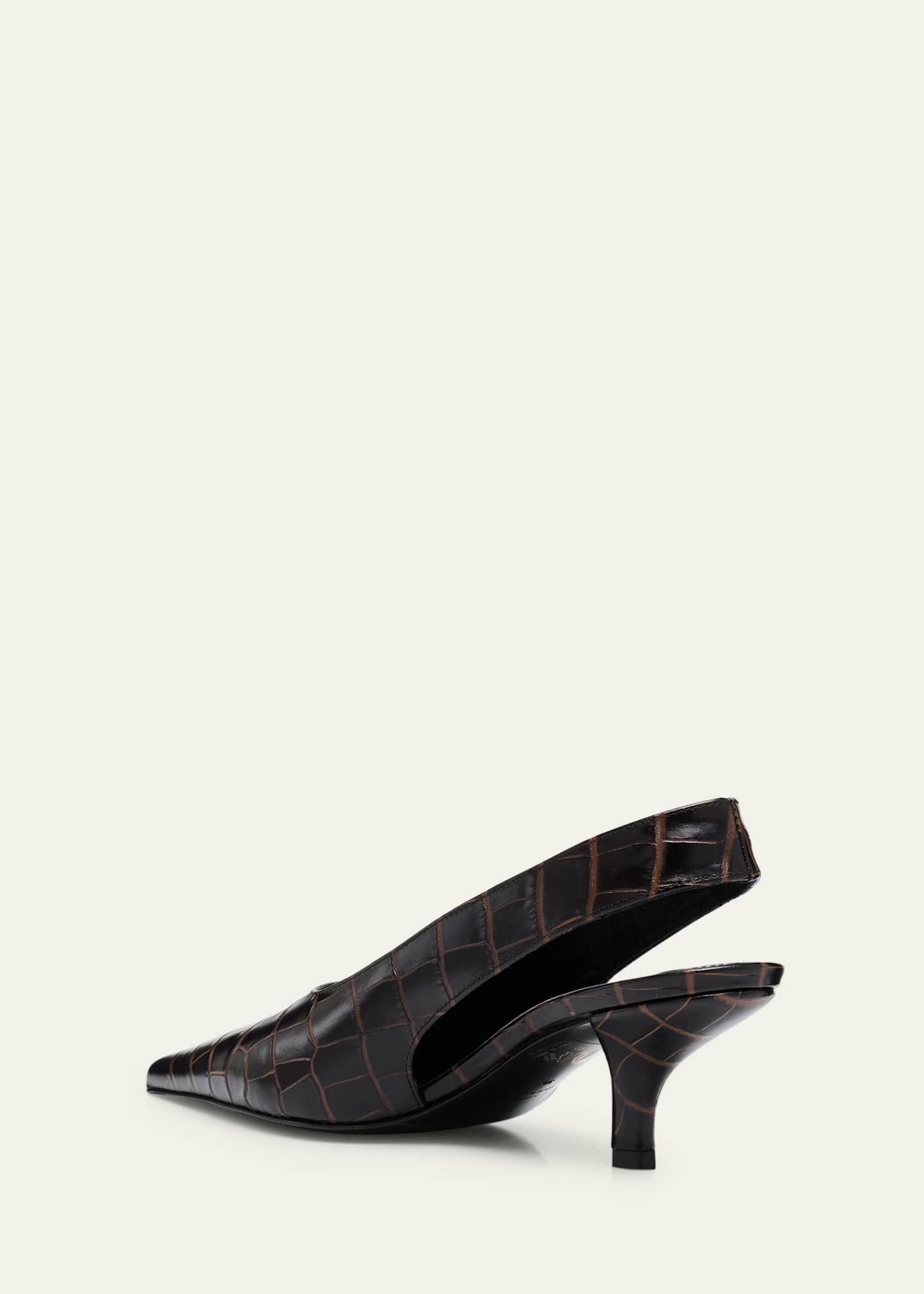 Toteme Croco-Embossed Leather Slingback Pumps Image 4 of 6