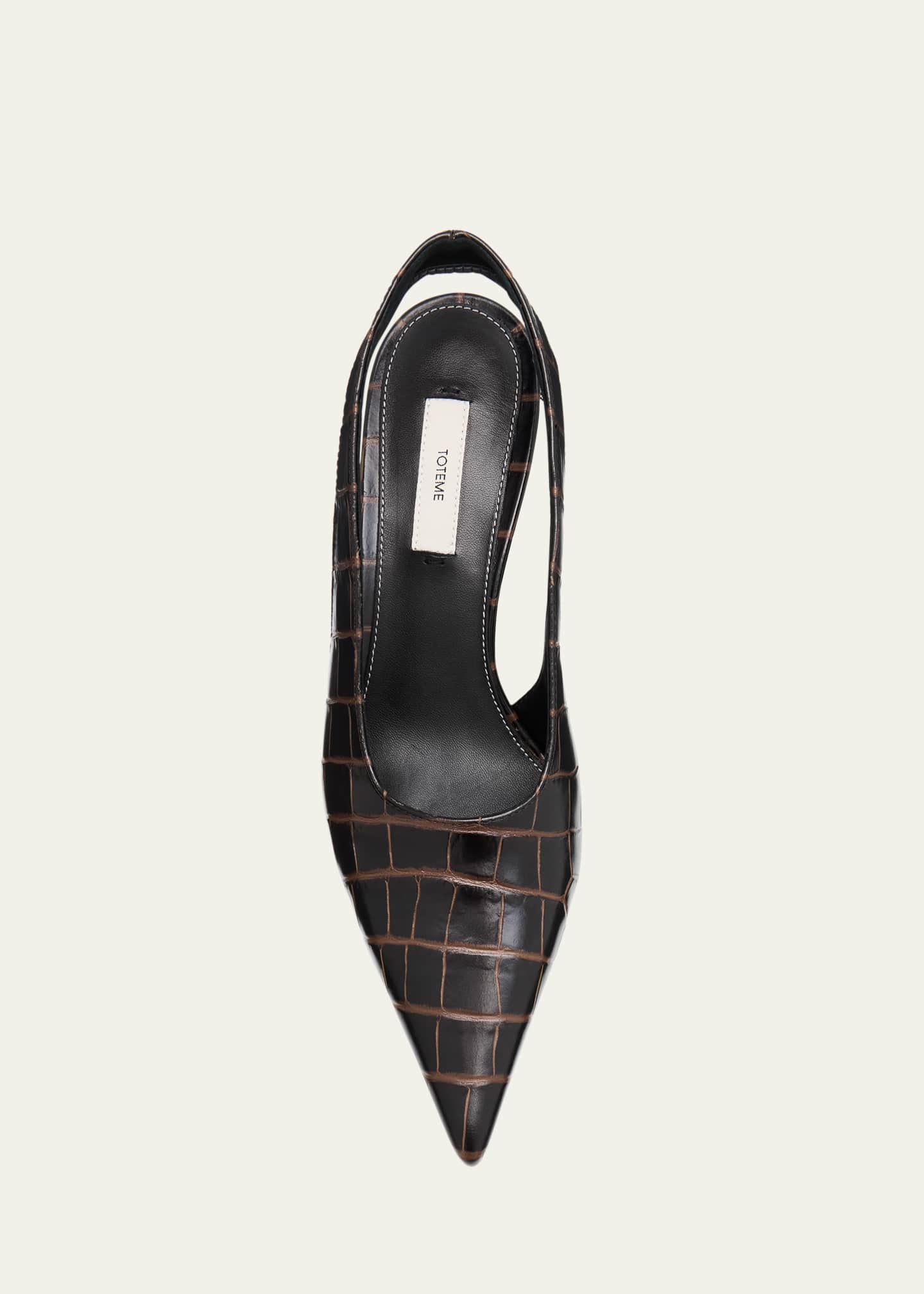 Toteme Croco-Embossed Leather Slingback Pumps Image 6 of 6
