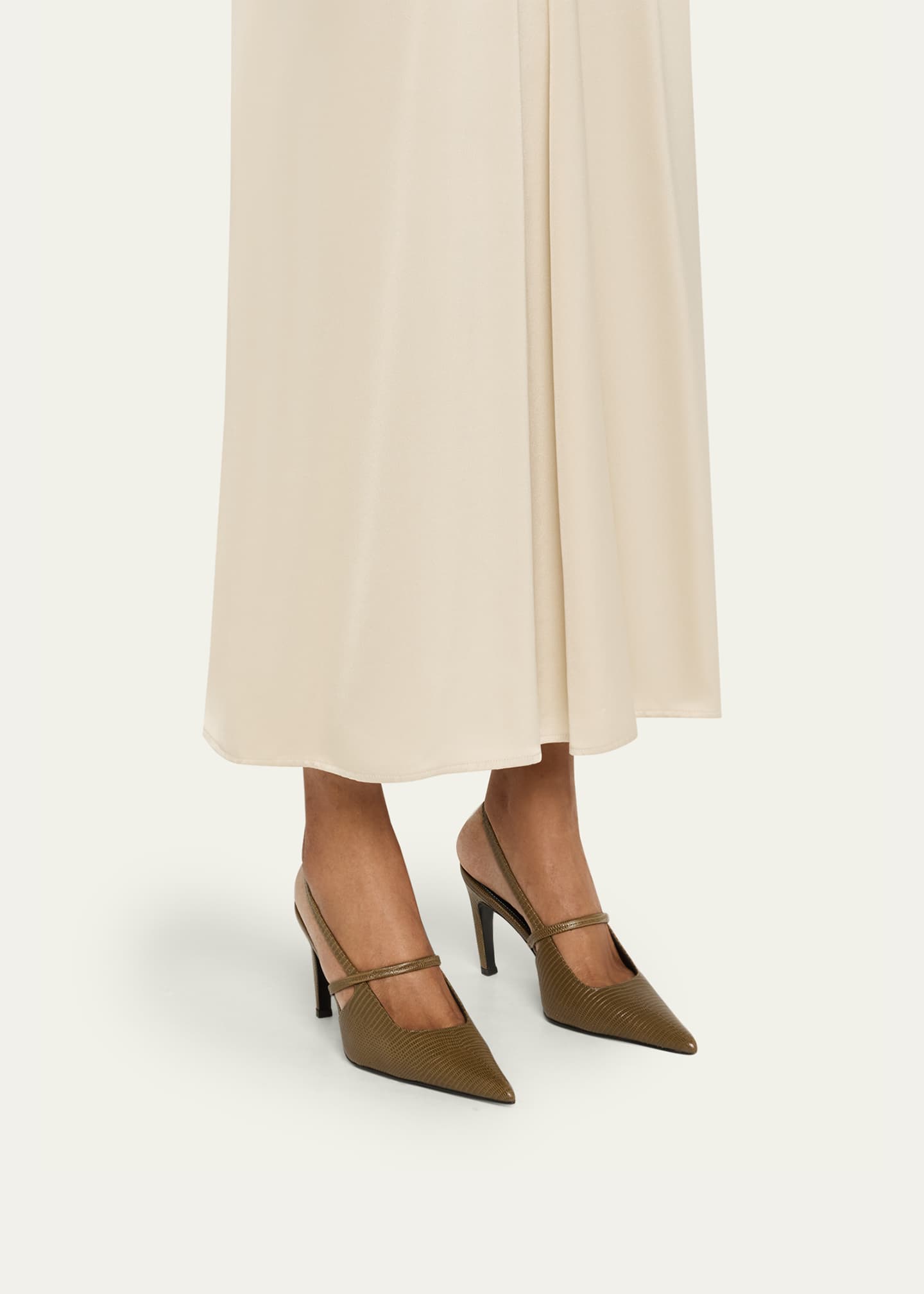 Toteme Lizard-Embossed Leather Slingback Pumps Image 2 of 6